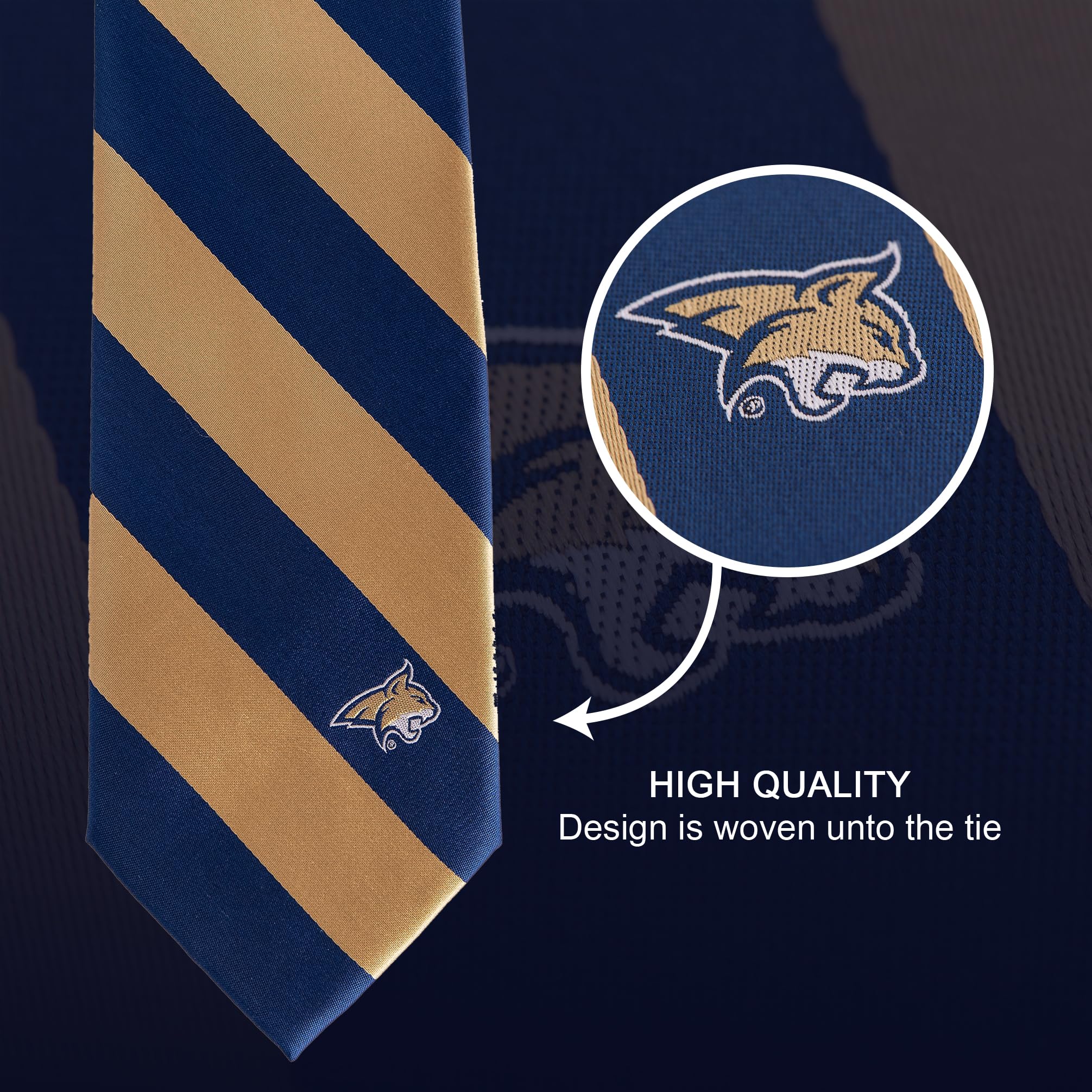 Desert Cactus Montana State University Tie Bobcats MSU, 100% Polyester, with Logo