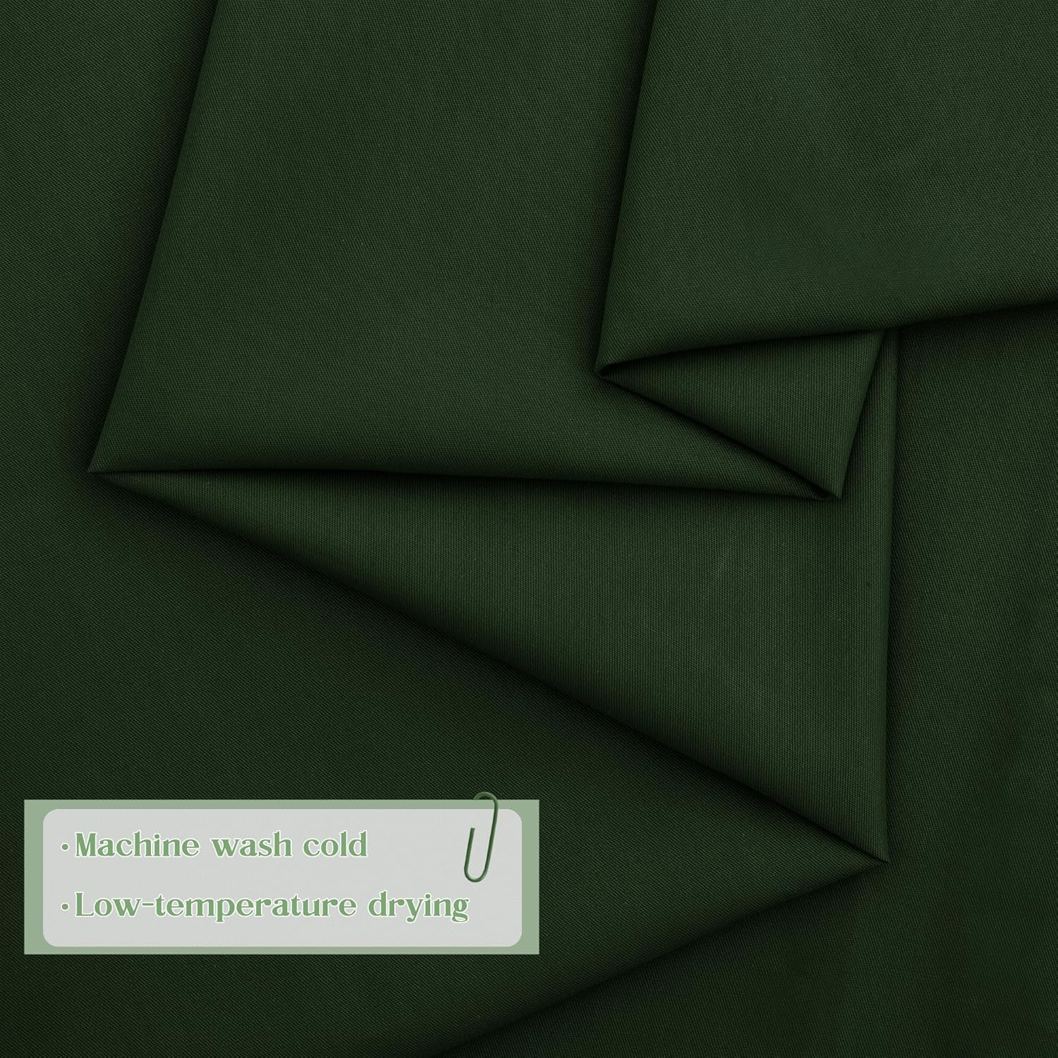 KKJIAF 5 Yard Olive Green Cotton Fabric 61 Inch Wide, Soft & Breathable Cotton Broadcloth Fabric for Sewing Clothes, Apparel, Costume, Craft