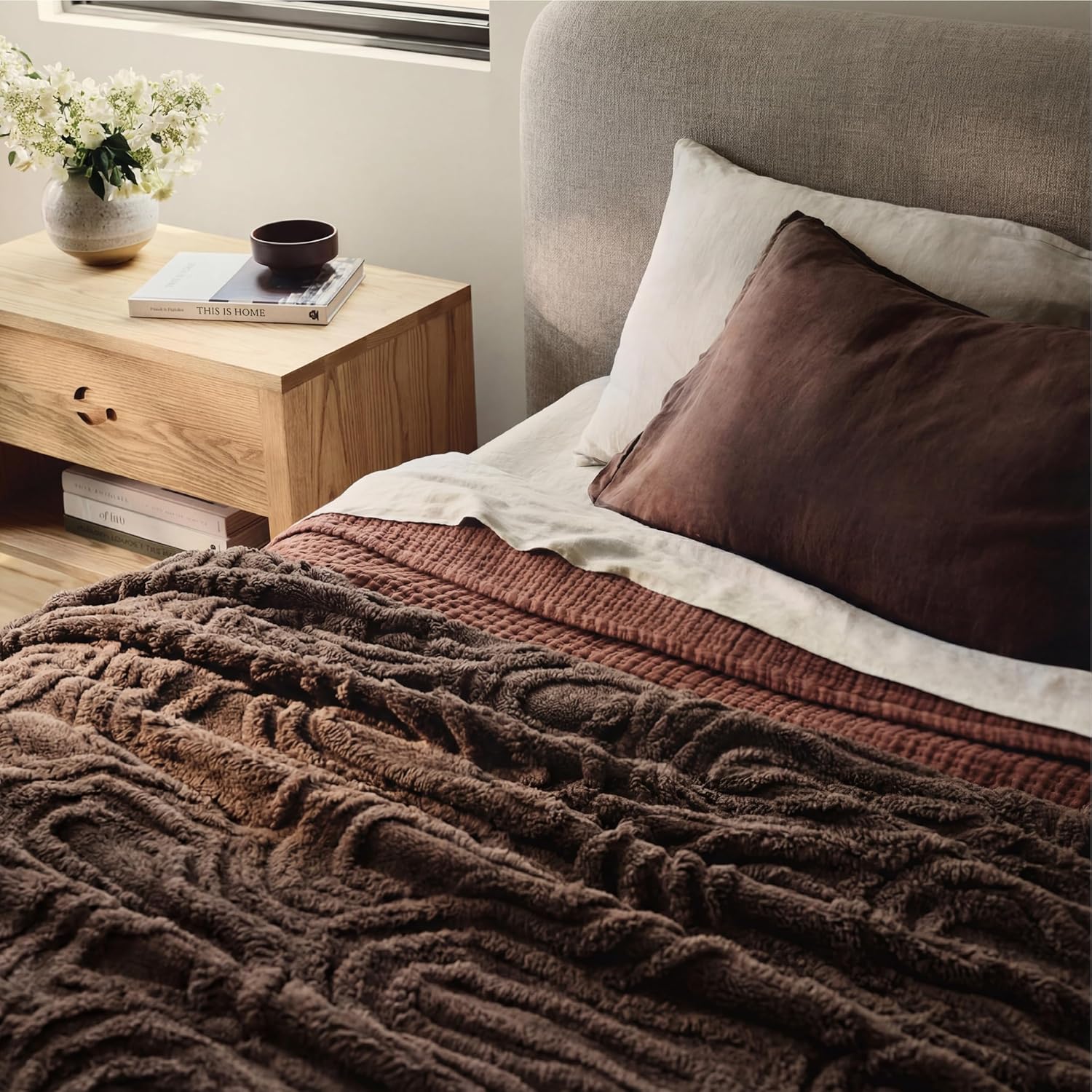 Bedsure GentleSoft Fleece King Size Blanket for Bed - Super Soft & Cozy, Fluffy Blankets for Women & Girls, Ideal for Sofa & Couch, Dark Brown, 108x90 Inches