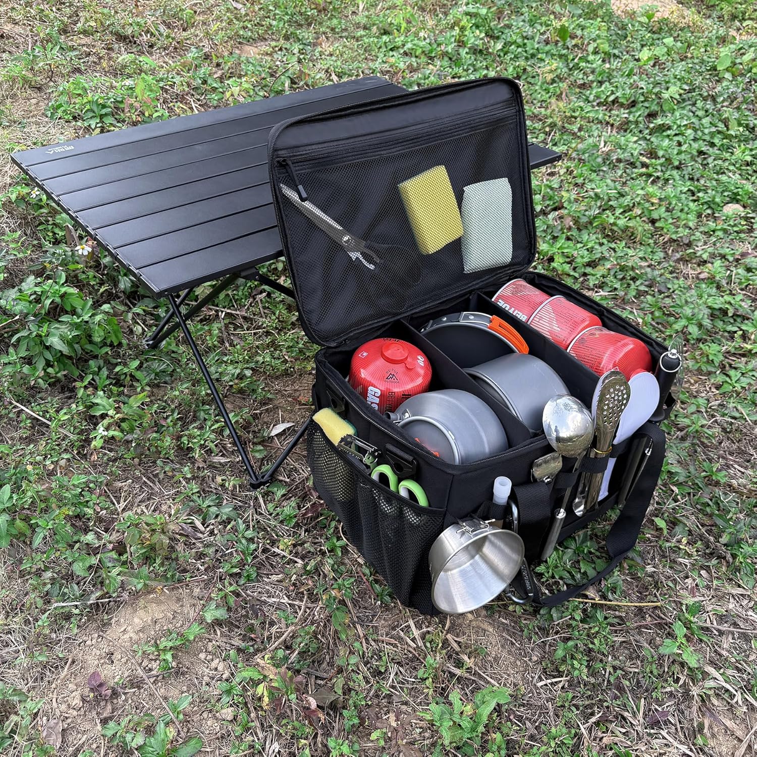 Tactical Camping Storage Bag 28L Tactical Utility Tote Bag Camping Cookware Organizer Trunk Organizer - Image 2