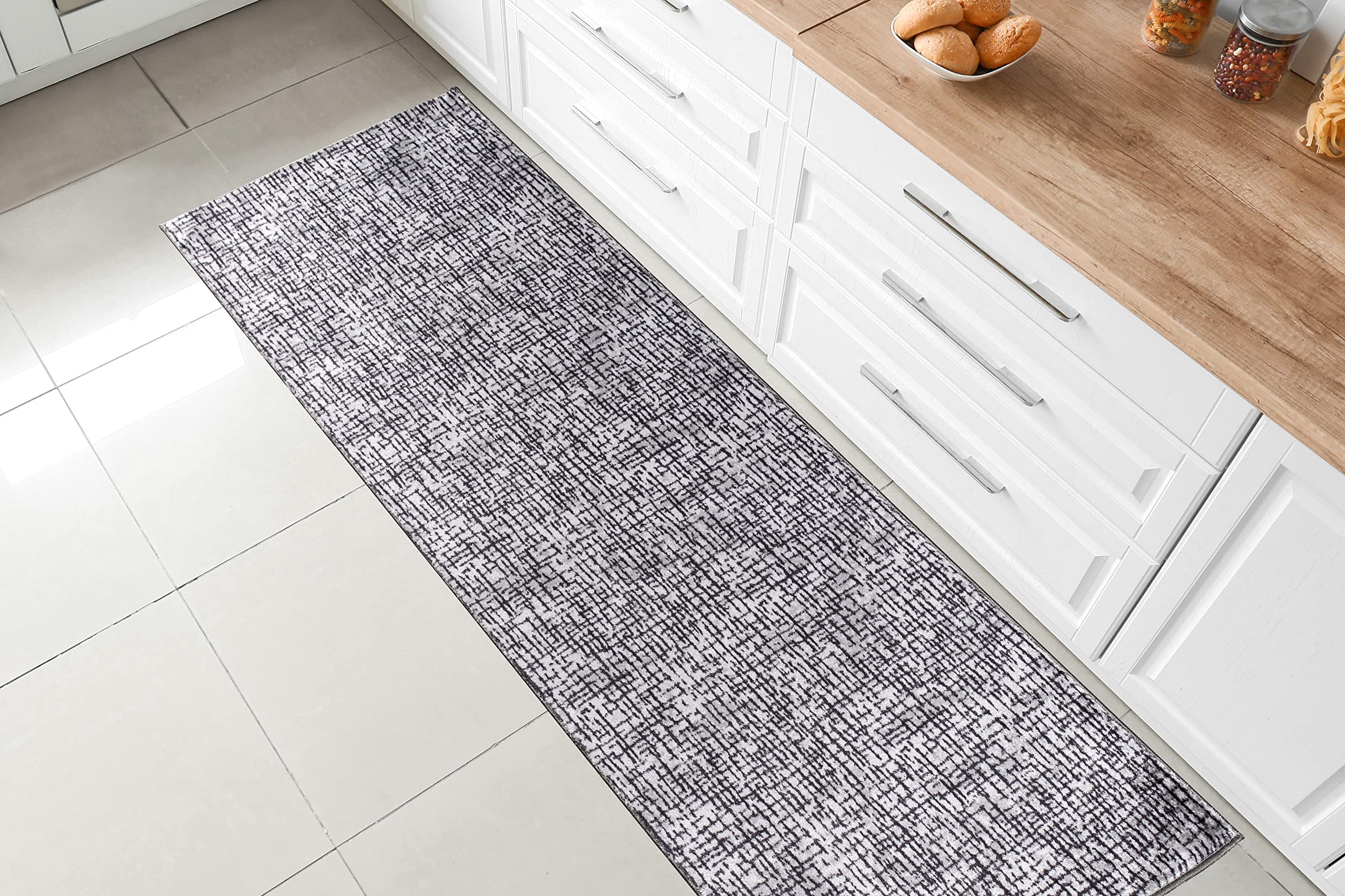 BestHomeCustom Custom Size Hallway Runner Rug Grey Color 31 inch Wide Select Your Length Non-Slip (Skid Resistance) Rubber Backing 12 feet x 31 inch (