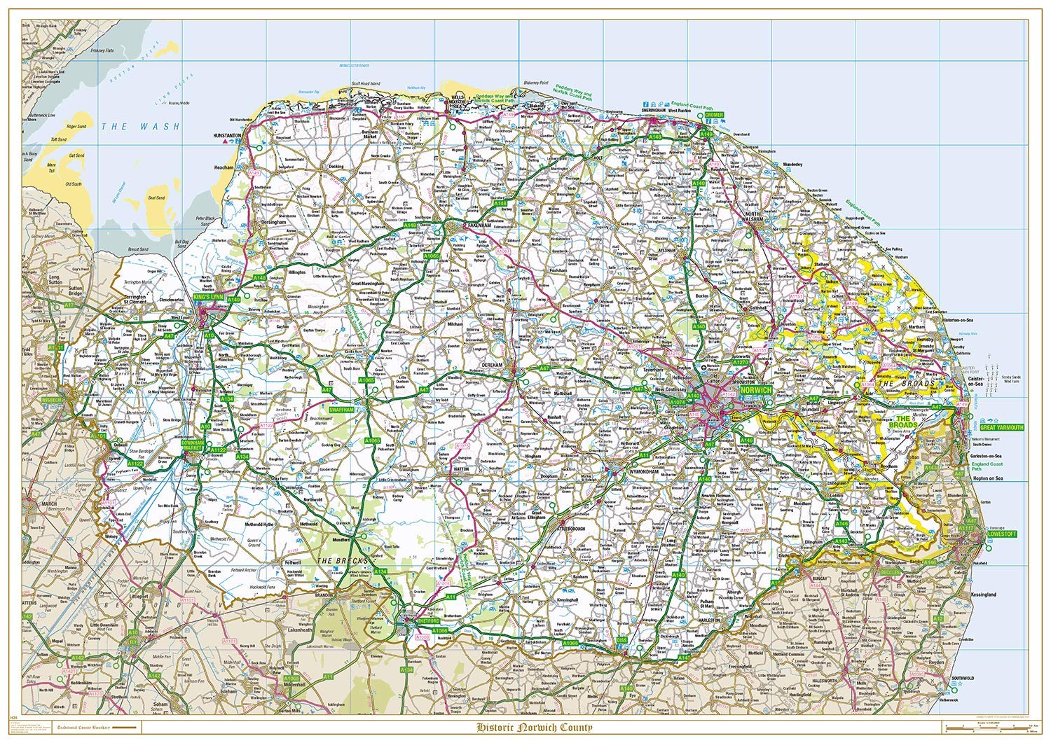 Historic Norfolk County Map-Plastic Coated