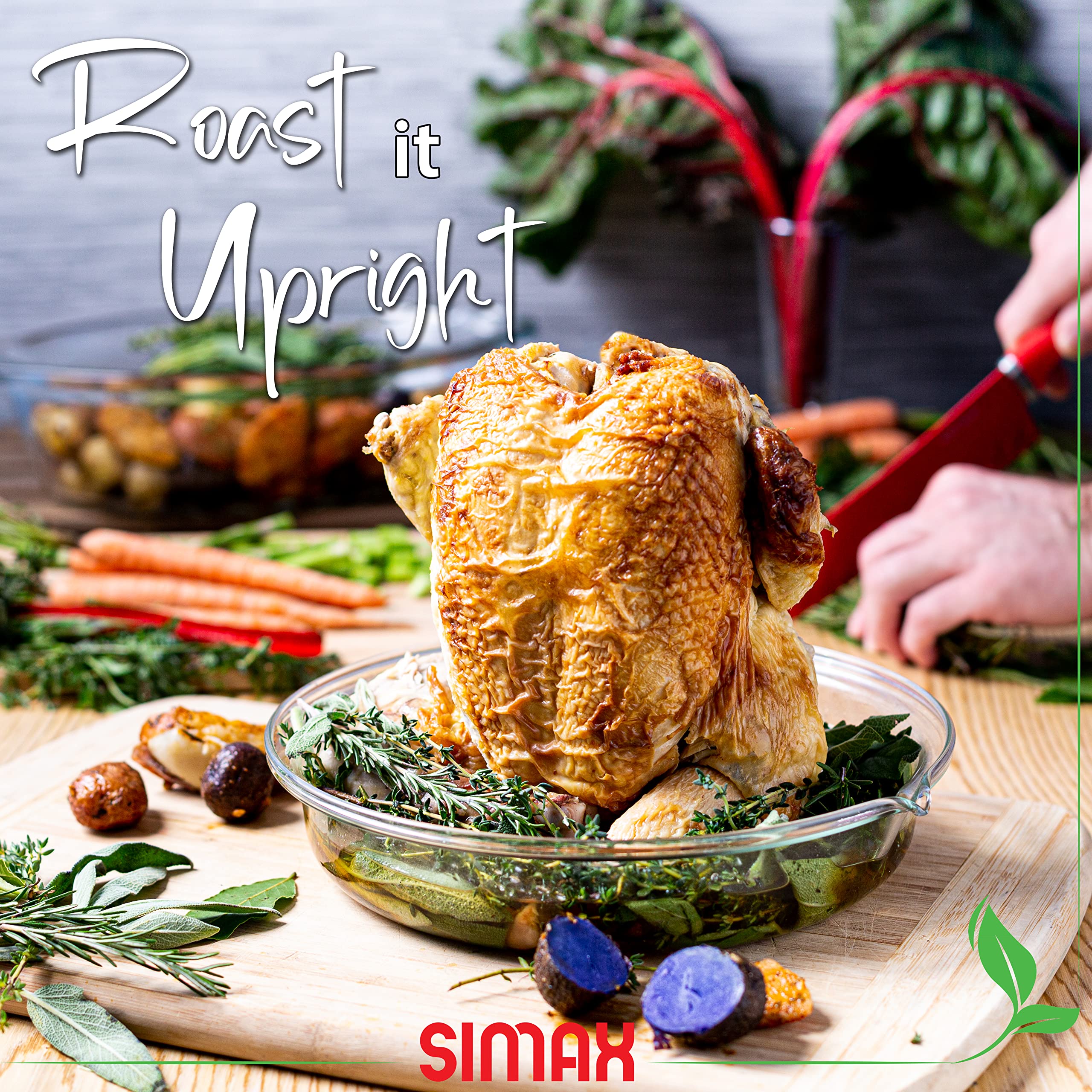 Simax Glassware Vertical Chicken Roaster for Chicken Borosilicate Glass Mini Turkey Holder & Vertical Turkey Roaster Roasted Chicken Rack Poultry Rack Chicken Holders for Roasted Chicken Prop product thumbnail 5