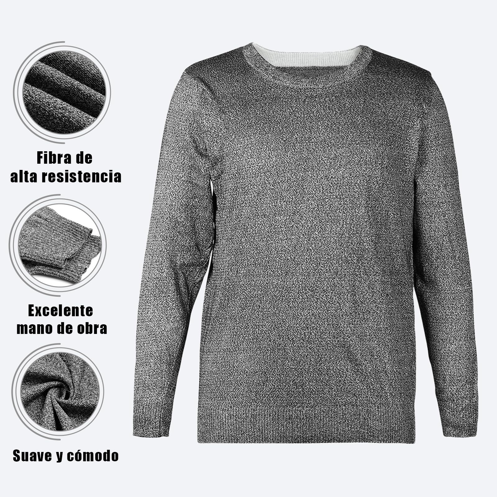 Ropa Anticorte Resistente(Gris),Cortes Equipo De ProteccióN,Corte Seguridad Resistente,CóModo Y Transpirable Para Aventura Al Aire Libre,ProteccióN Contra Cortes De Vidrio