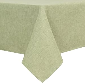 Hiasan Faux Linen Square Tablecloth 30 x 30 Inch for Holiday Party, Green