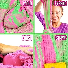 SLIMYSAND Watermelon SLIMYGLOOP Slimy Sand 1.5 lb. Bucket - Pink & Neon Green Scented Bucket for Kids Ages 3+