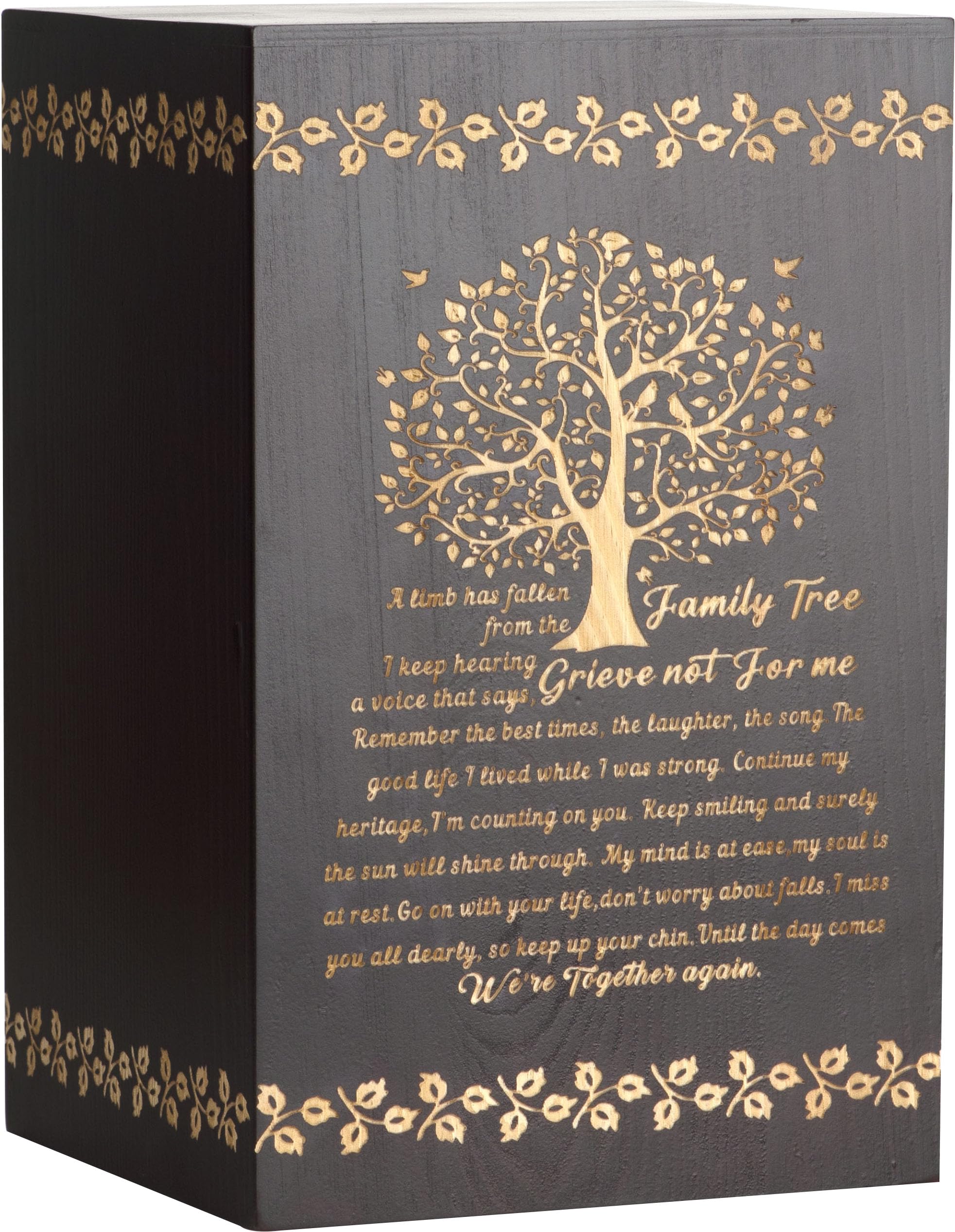 Cremation Urns for Ashes Wooden Urn Memorial Urn for Human Ashes Adult Male Female Large Burial Funeral Wood Urns Keepsake Tree of Life Urn Box and Casket Holds Up to 220 LBS (Vertical Style 3)