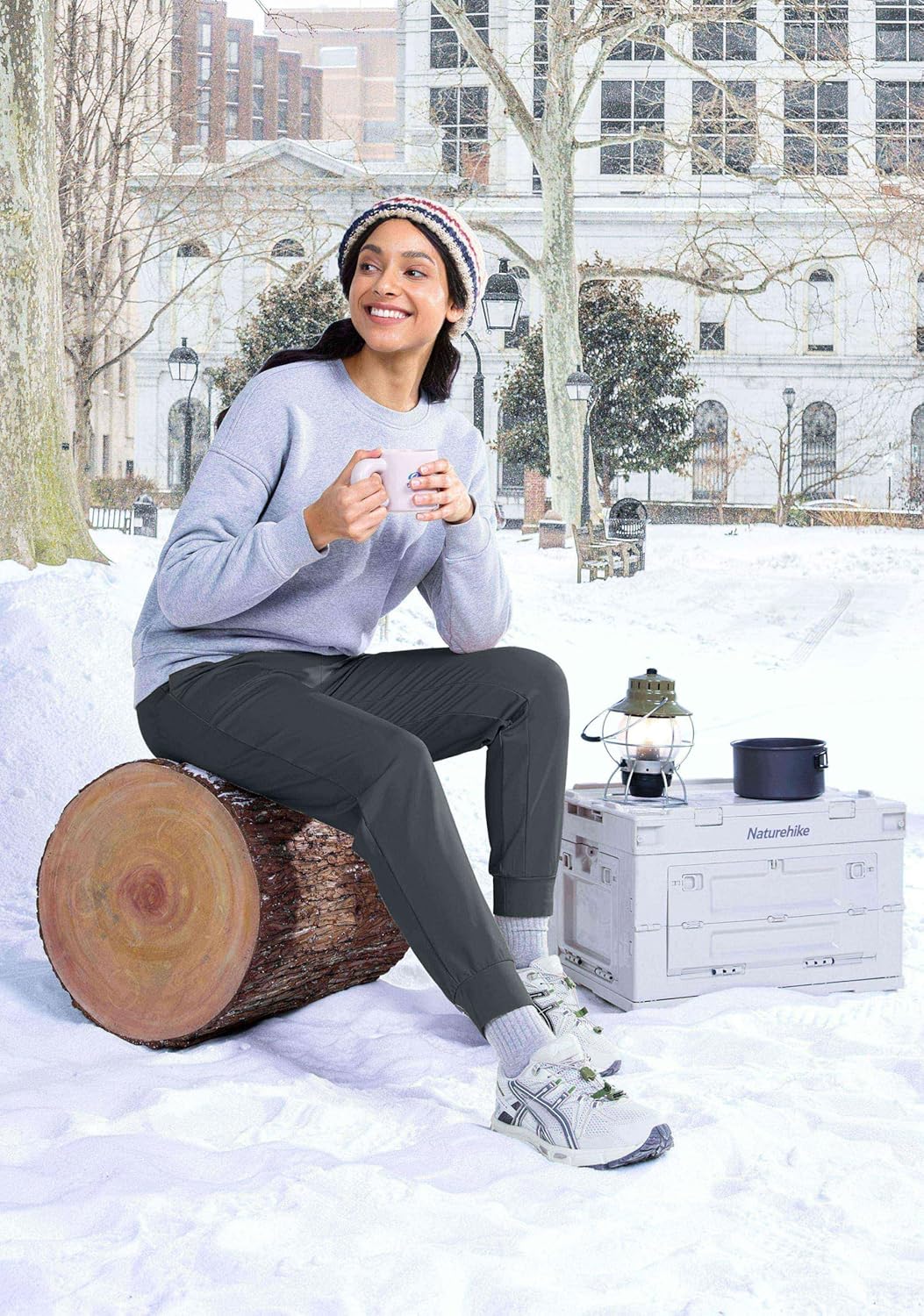 Soothfeel Women's Fleece Lined Joggers Pants High Waisted Water Resistant Thermal Sweatpants Winter Hiking Pants with Pockets - Image 3