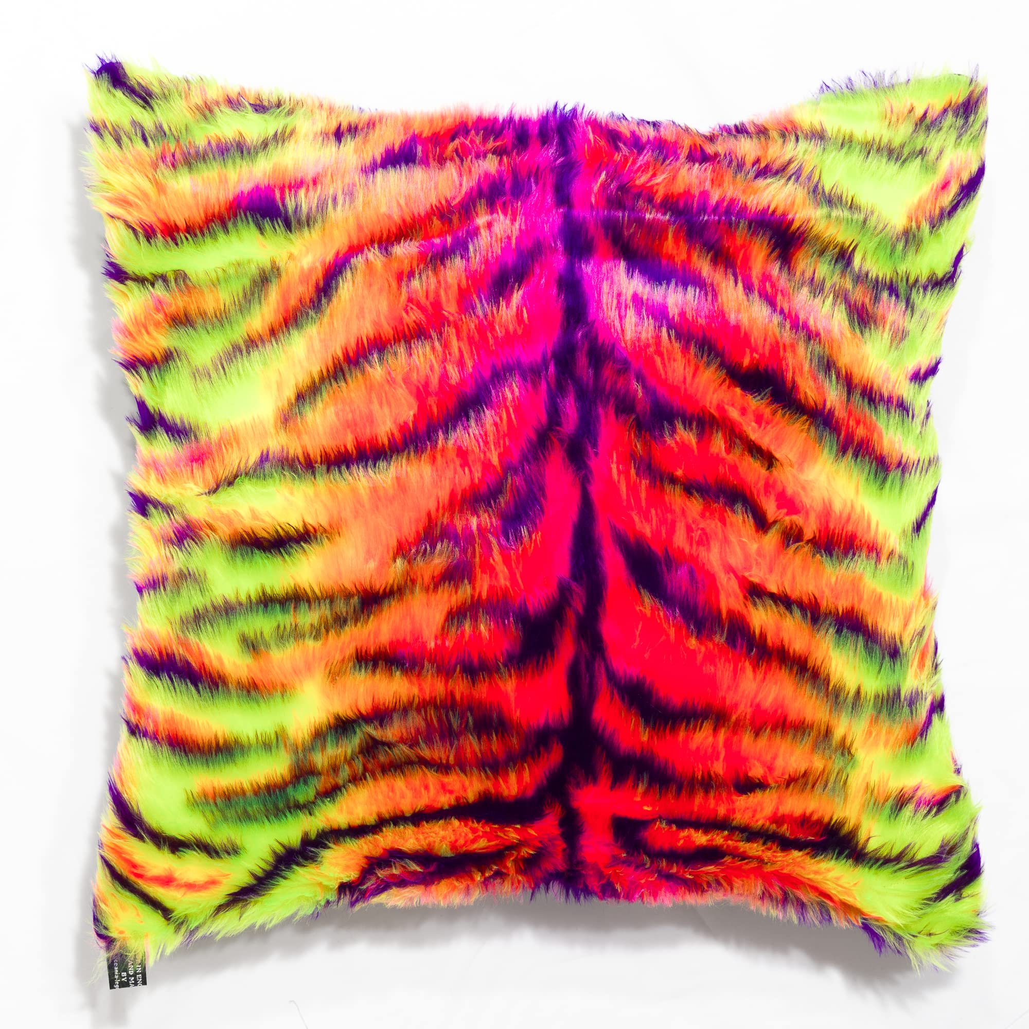 Orange/Yellow Rave Fluff Cushion Covers - fits an 18" x 18" cushion pad