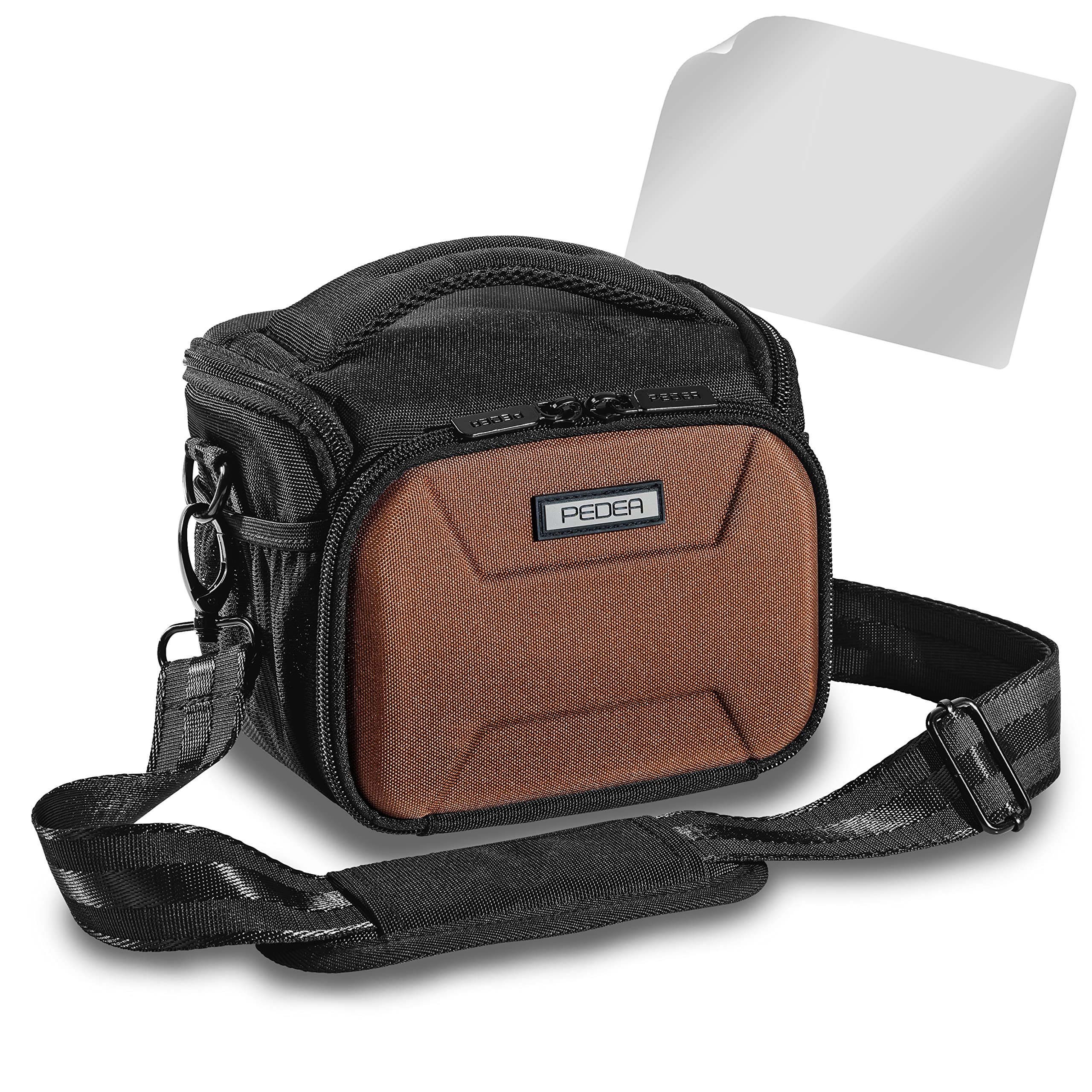 PEDEA Large Brown Guard DSLR Camera Case with Screen Protector for Fujifilm XF10 Sony Alpha 5000 Canon EOS 5D Mark IV 6D 600D 700D Nikon D5000 D5100 D7200 Panasonic Lumix DMC G5 GF7