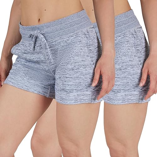 90 Degree By Reflex Womens Soft Sweat Shorts High Waisted Drawstring Lounge Shorts with Pockets