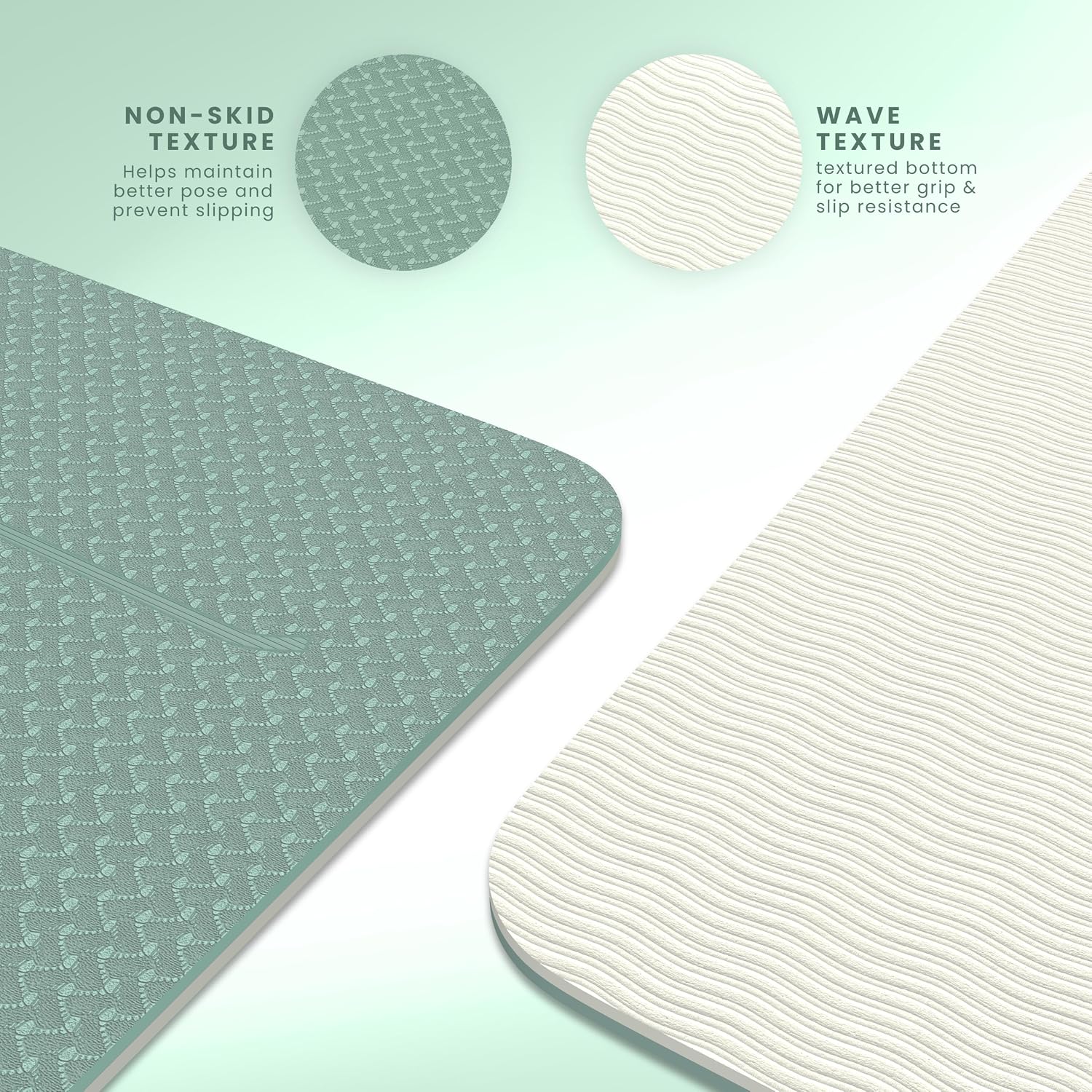 Yoga Mat - Non-Slip 6mm Thick TPE & Travel-friendly Yoga Mat - Perfect for Ho… thumbnail 3