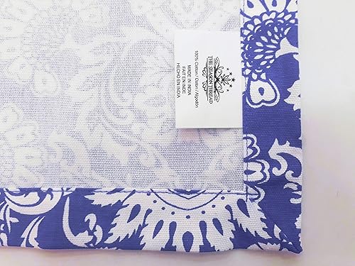 Miniatura 5 de The Season Thread - Mantel de mesa 100% algodón, azul, rectangular, tamaño 52x70 pulgadas. Para cocina, comedor, decoración de mesa, fiestas, Acción