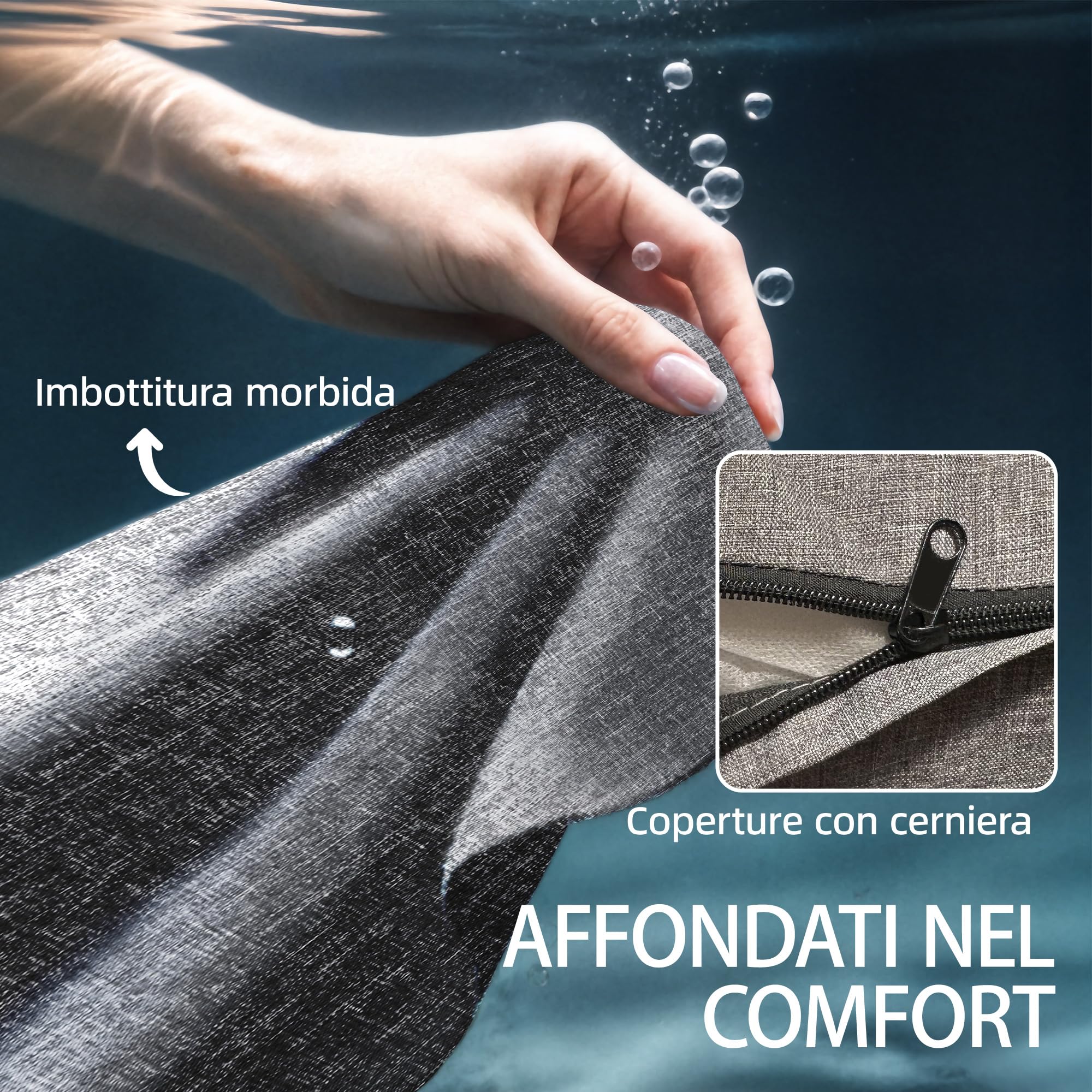 Outsunny Set Salotto da Giardino 4 Pezzi, Set di Mobili da Giardino in Legno di Acacia e Metallo con Divano 2 Posti, 2 Poltrone, Tavolino, Cuscini, Schienale Intrecciato, Salottino da Esterno, Grigio