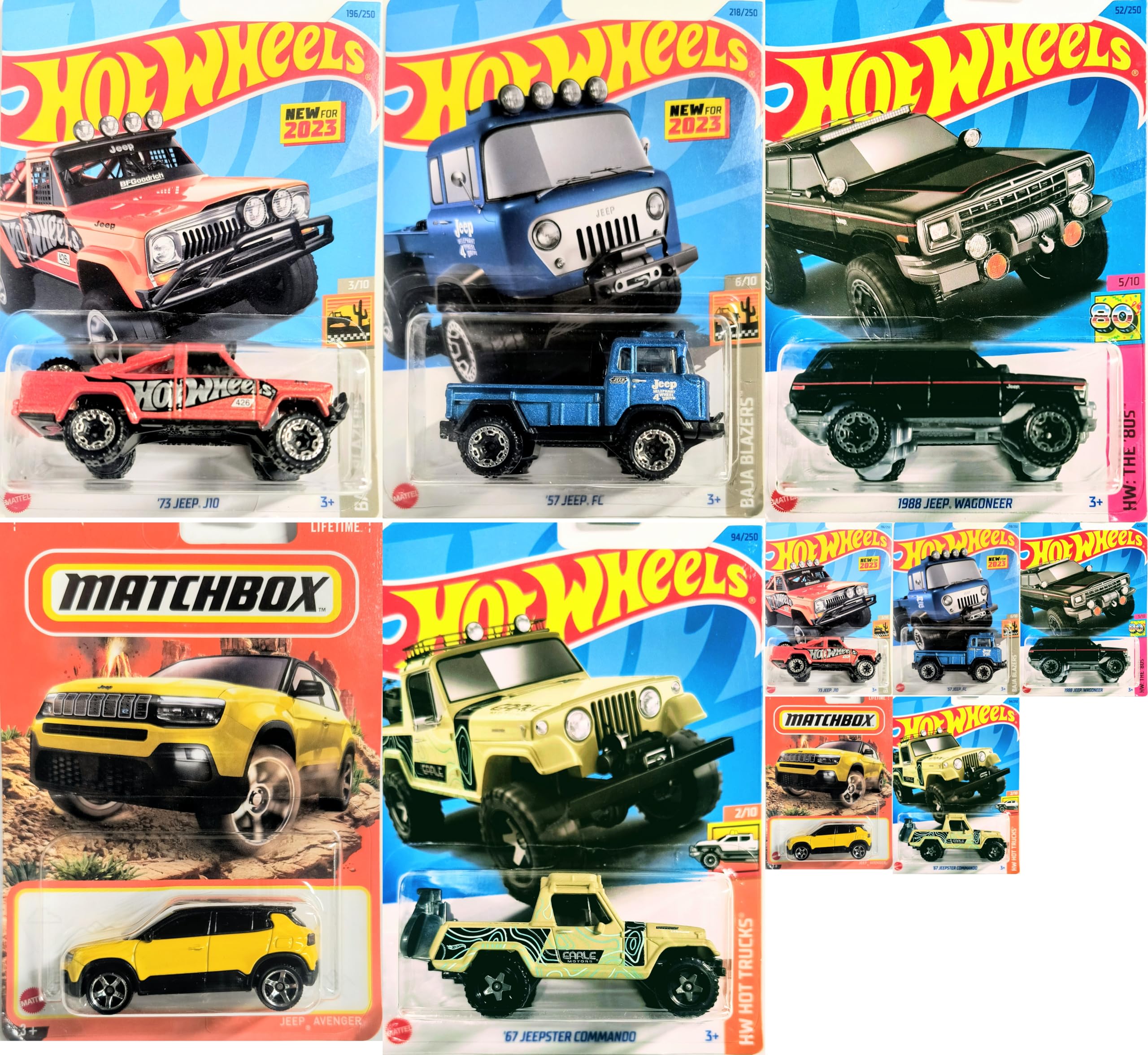 Amazon.com: Hot Wheels Matchbox Jeep 5 Vehicle Bundle Set Version