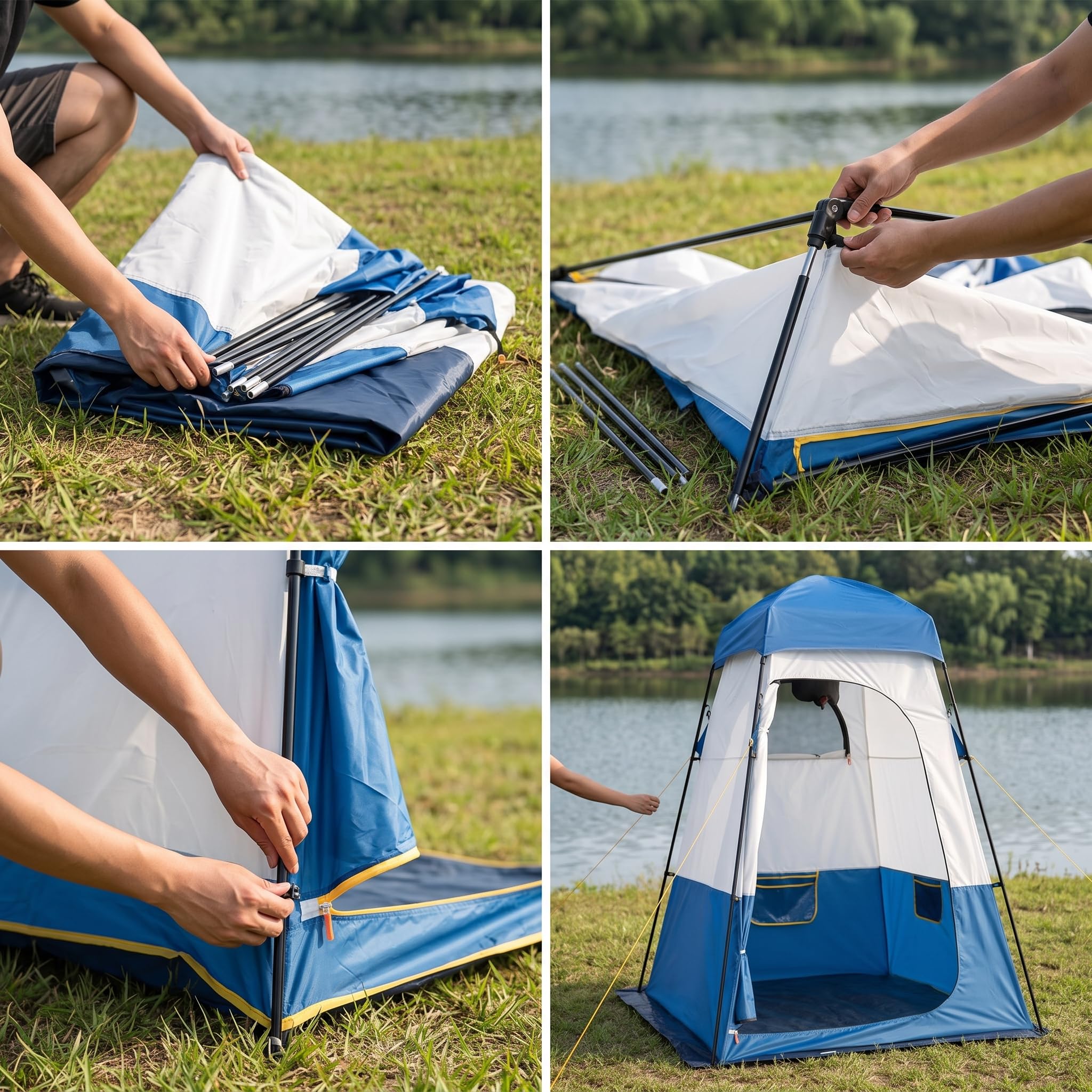 Homyl Tienda Ducha Camping y Ducha Portátil para Privacidad al Libre, Baño y Cambiador Playa