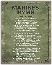 Semper Fi Spirit and Honor - Marine Corps Poster Wall Art Print - 8x10 Unframed Patriotic Decor for USMC Office Home Gym or Veteran Gift - Inspirational Marines Tribute with Marine Corps Hymn Theme