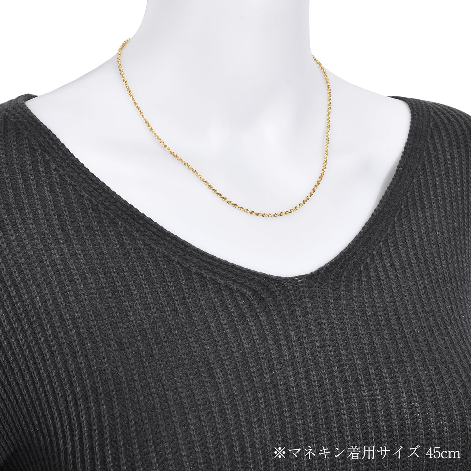 [スペランツァ] K18 18金 ロープ ネックレス 2.1mm幅 選べるサイズ 引輪 ゴールド チェーン