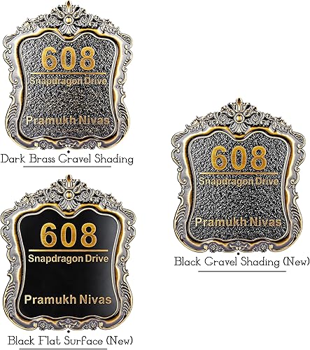 Vista 201 de Placa de dirección personalizada para vivienda con números fundidos de 12 pulgadas para exteriores, placa de identificación de dirección clásico-04