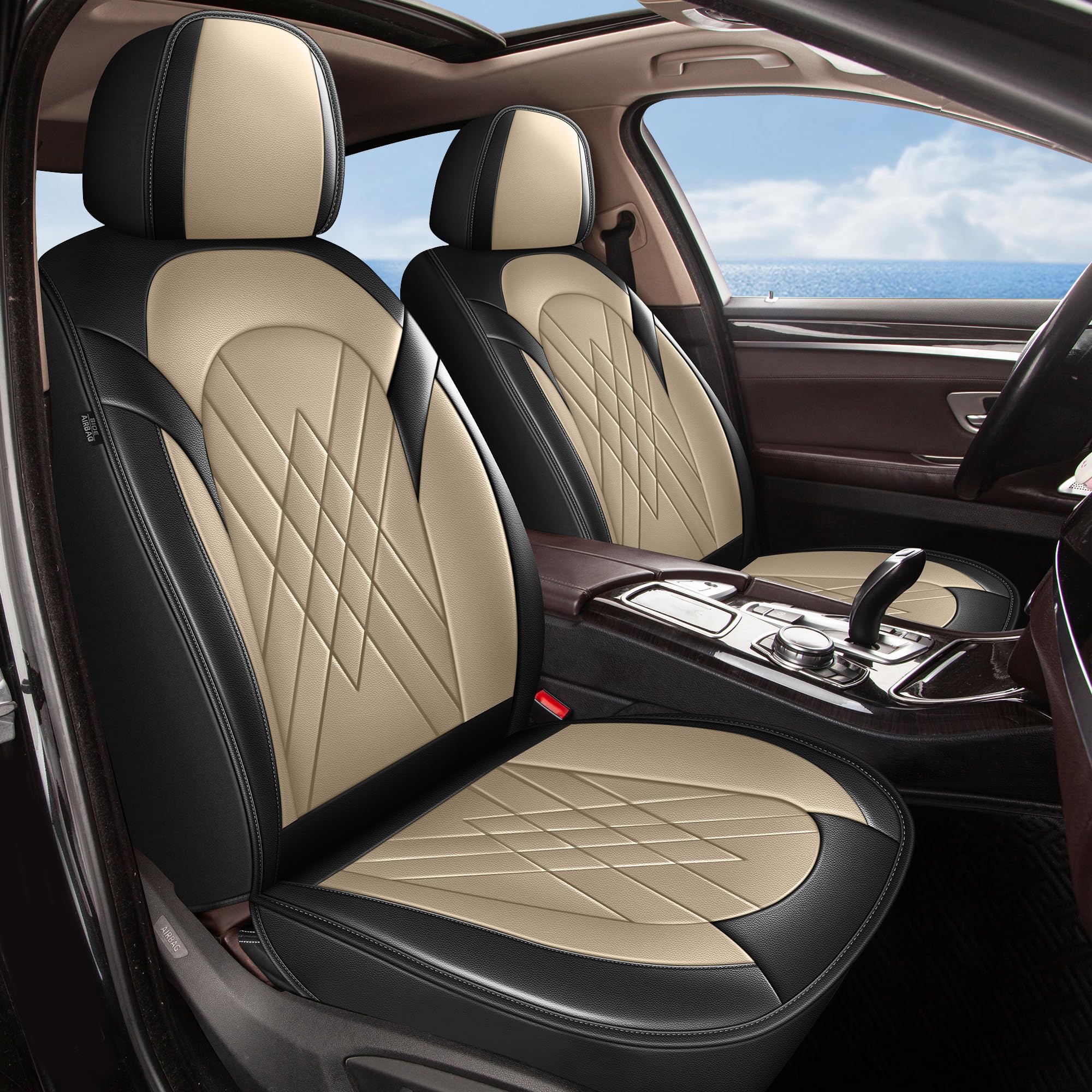 YORKNEIC Fit for Chevrolet Chevy Trax Seat Covers 2024 2025 2026 Faux Leather Waterproof Front Car Seat Covers Automotive Seat Protectors Cushions