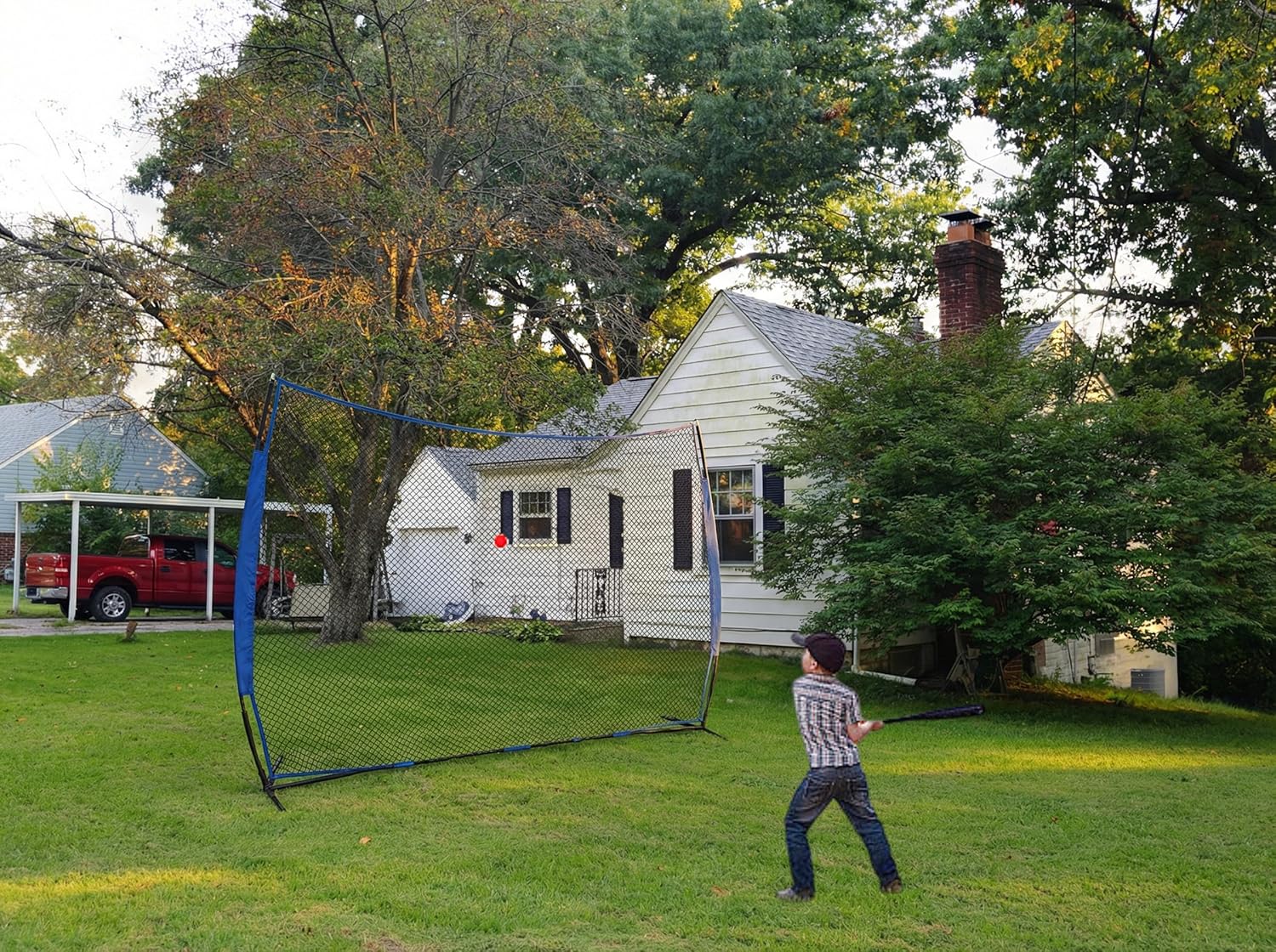 Sports Barrier Net - Portable with Carrying Bag 10×20 FT Safety Net for Baseball Basketball Lacrosse Softball Practice - Multi-Purpose Equipment