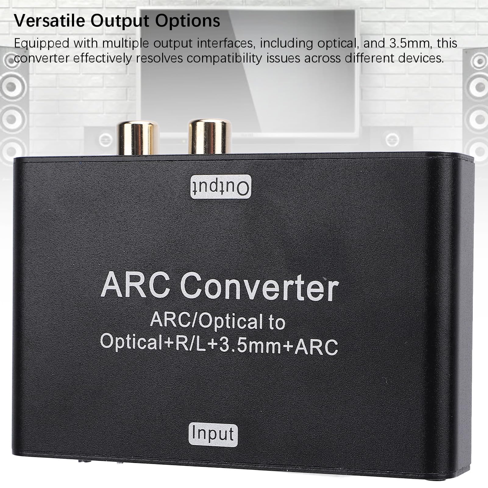 Interfaccia multimediale HD Convertitore ARC 192KHz Convertitore audio digitale-analogico Guscio in lega di alluminio Interfaccia DC5.5 Adattatore estrattore audio jack da 3,5 mm