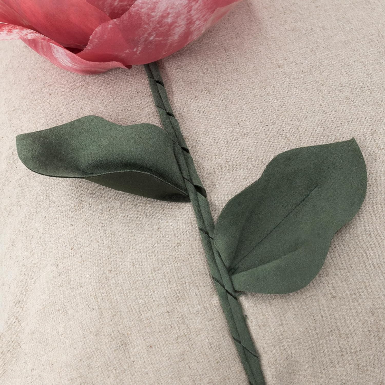 KINGROSE Red Rose Throw Pillow Cover 3D Flower Pillow Case Decorative Square Cushion Cover for Valentine's Day Sofa Bed Living Room Couch 18 x 18 Inches Red