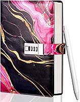 Vista 1 de CAGIE Diario con candado para niñas, kit de diario rayado rellenable A5 con contraseña y candado, lindos regalos de Navidad y cumpleaños para niñas