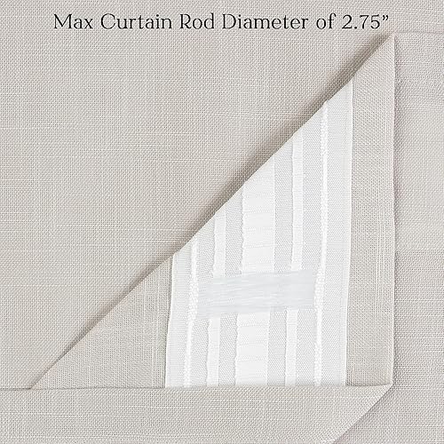 Miniatura 6 de Chanasya Cortinas semitraslúcidas con textura suave de alta calidad para ventana, sala de estar, dormitorio, cocina, oficina, cortinas de privacidad