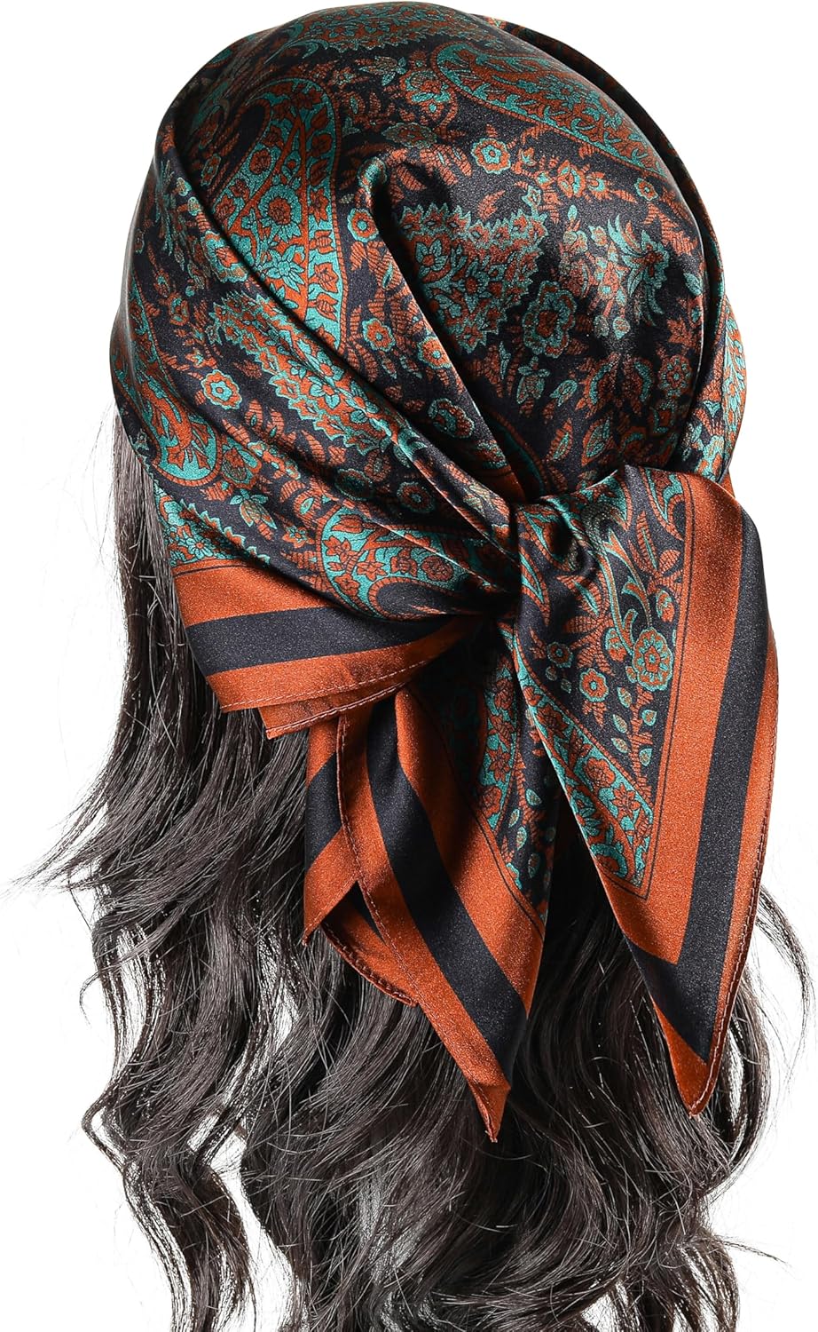 100% Mulberry Silk Square Scarf for Neck or Hair-27"x27" Women Natural Silk Neckerchief Headscarf - Image 2