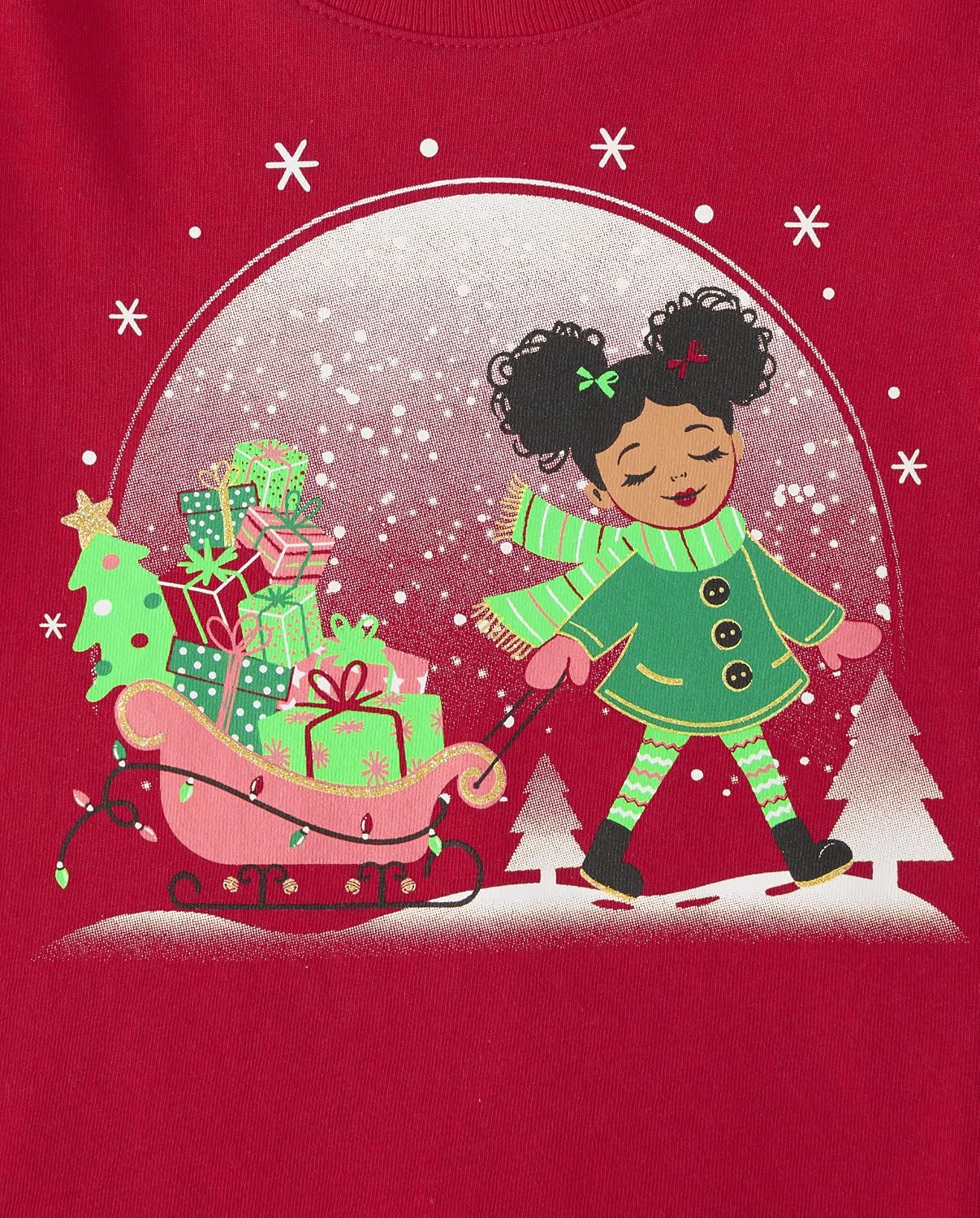 The Children's Place Baby-Girls and Toddler All Holidays Long Sleeve Graphic T-Shirts Christmas Sled 2T