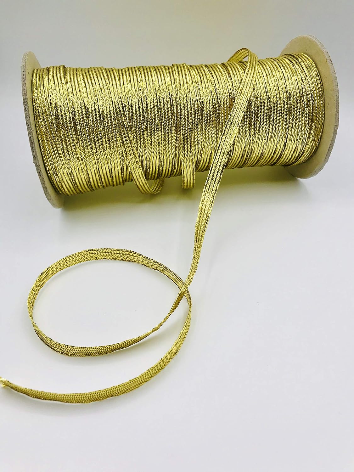 Gold 1/4 INCH Metallic Flat Braid 36 Yards