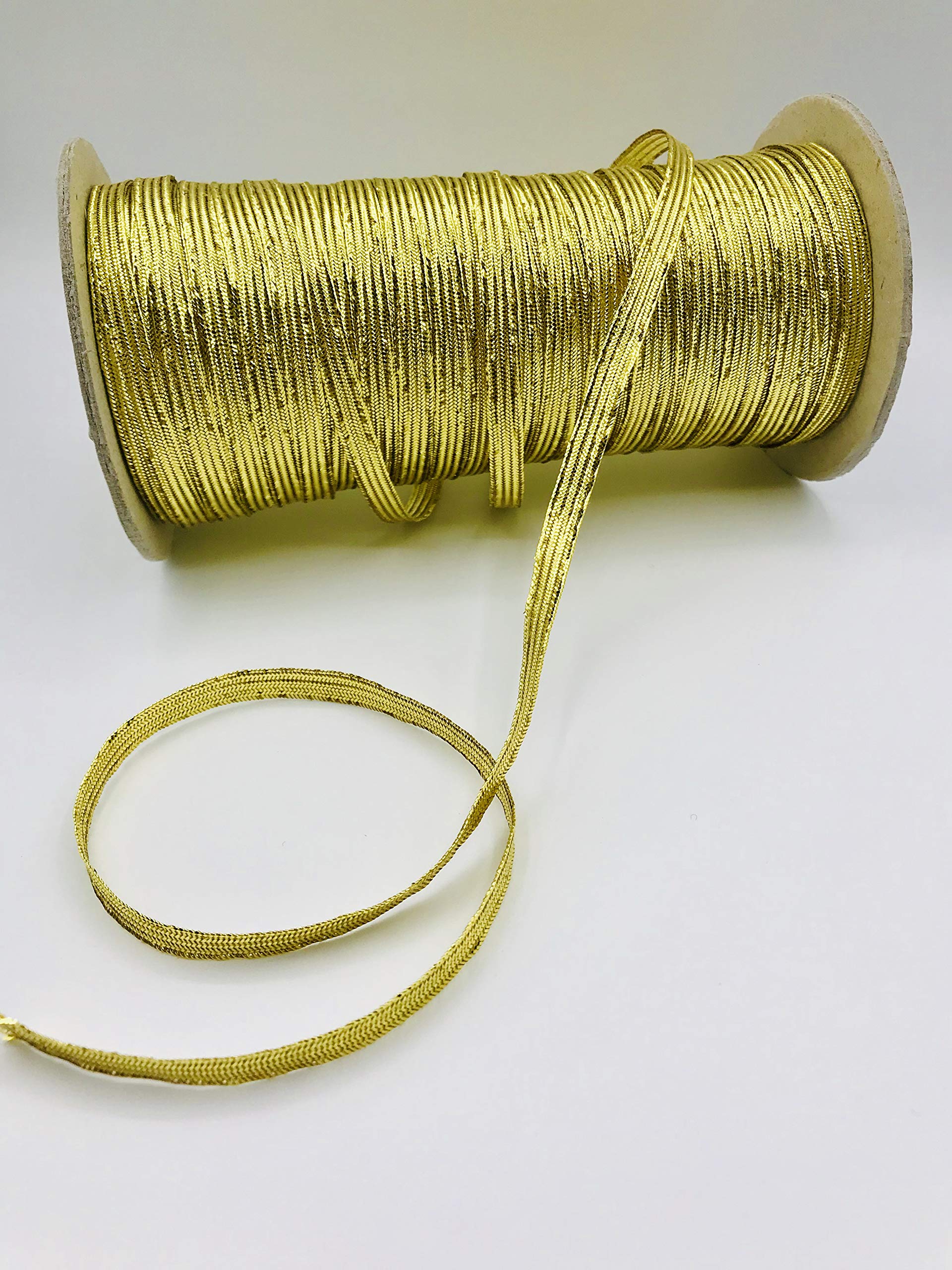 TRIMPLACE Gold 1/4 INCH Metallic Flat Braid 36 Yards