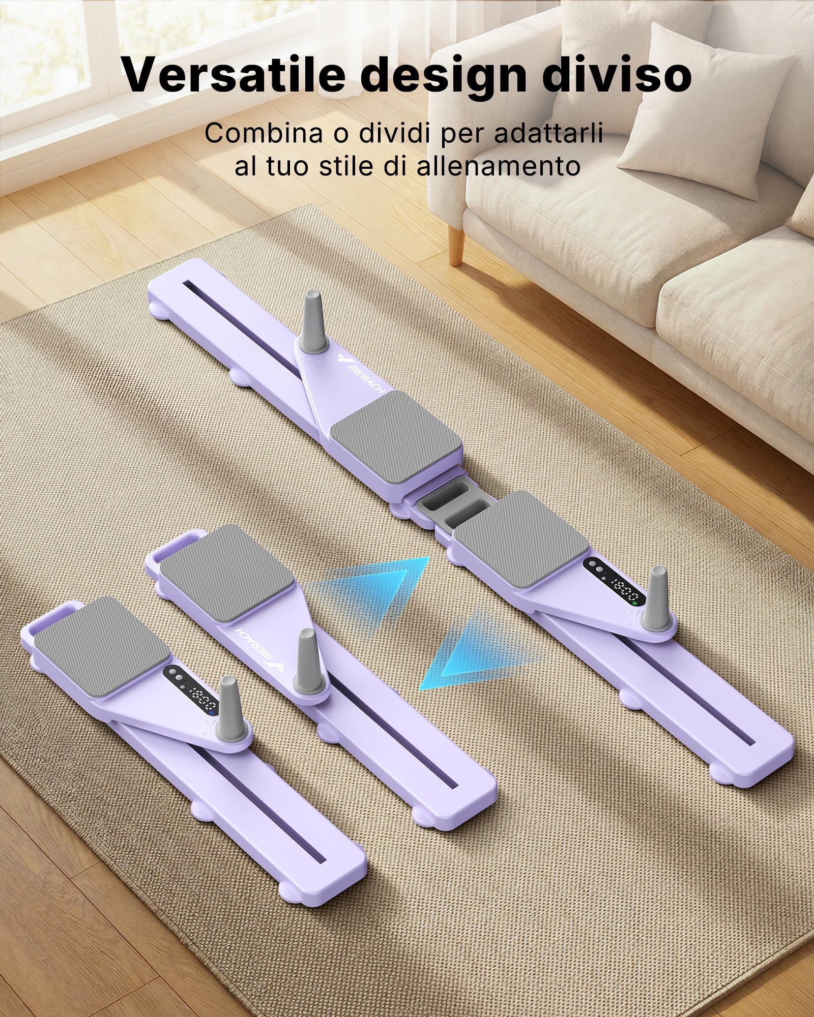 MERACH Pilates Reformer - Mini Reformer Pilates Reformer Pilates Per Casa 120KG Pieghevole, Pilates Board Per Addominali, Braccia E Gambe, Set Pilates Donna Attrezzi Muto