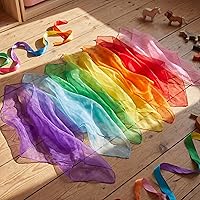 Vista 5 de Zhanmai 60 bufandas cuadradas sedosas para bailar, accesorios de trucos, accesorios de rendimiento, bufandas, bufanda de banda rítmica, 24 x 24