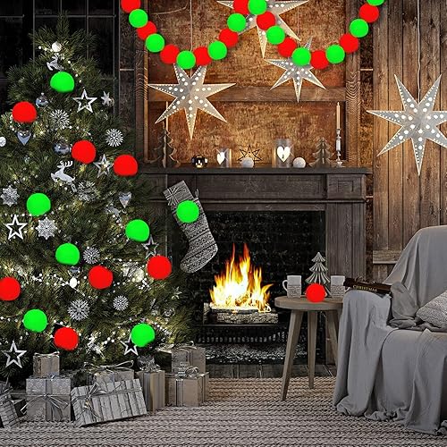 Miniatura 6 de WILLBOND 80 bolas de pompones para manualidades, bolas de felpa esponjosas, bolas de pelo de Navidad, decoración de Navidad, bolas de fieltro,