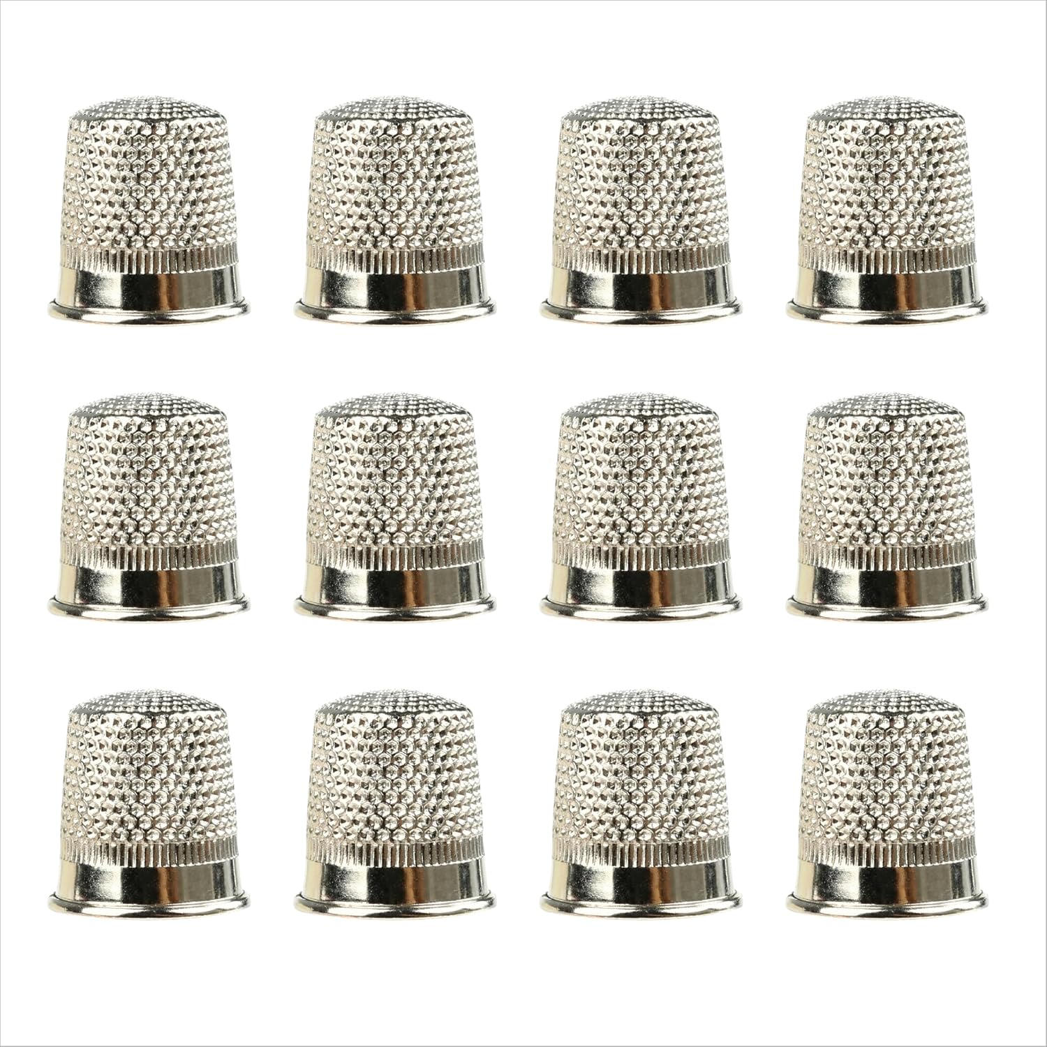 Metal Thimble for Quilting - Pack of 12 - Finger Protection Thimble - Metal Sewing Thimble