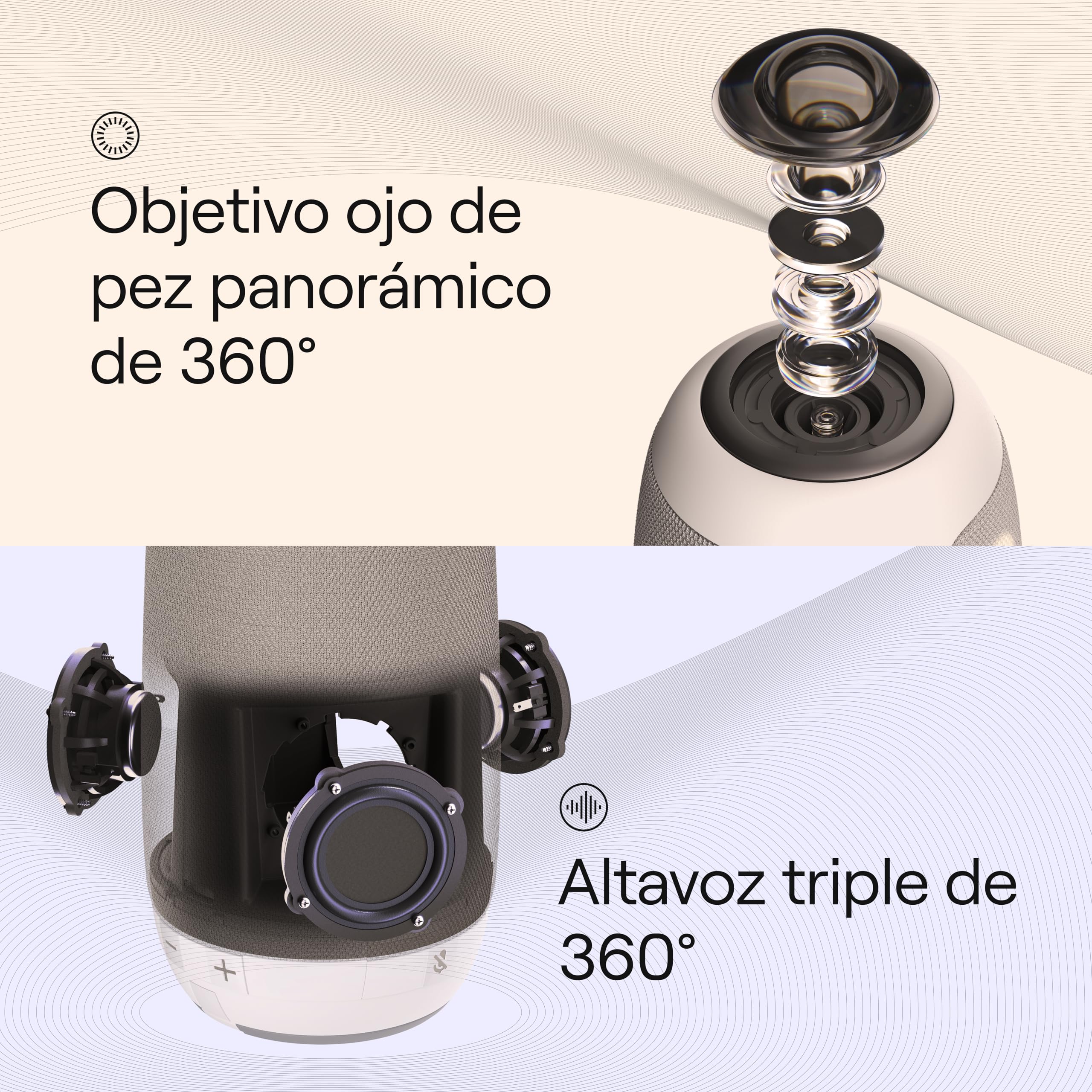 Owl Labs Meeting 3 - cámara de videoconferencia Inteligente de 360 y 1080p HD, Micro y Altavoz (Vista orador Activo Zoom Inteligente y Ecualizador Ruido), Gris