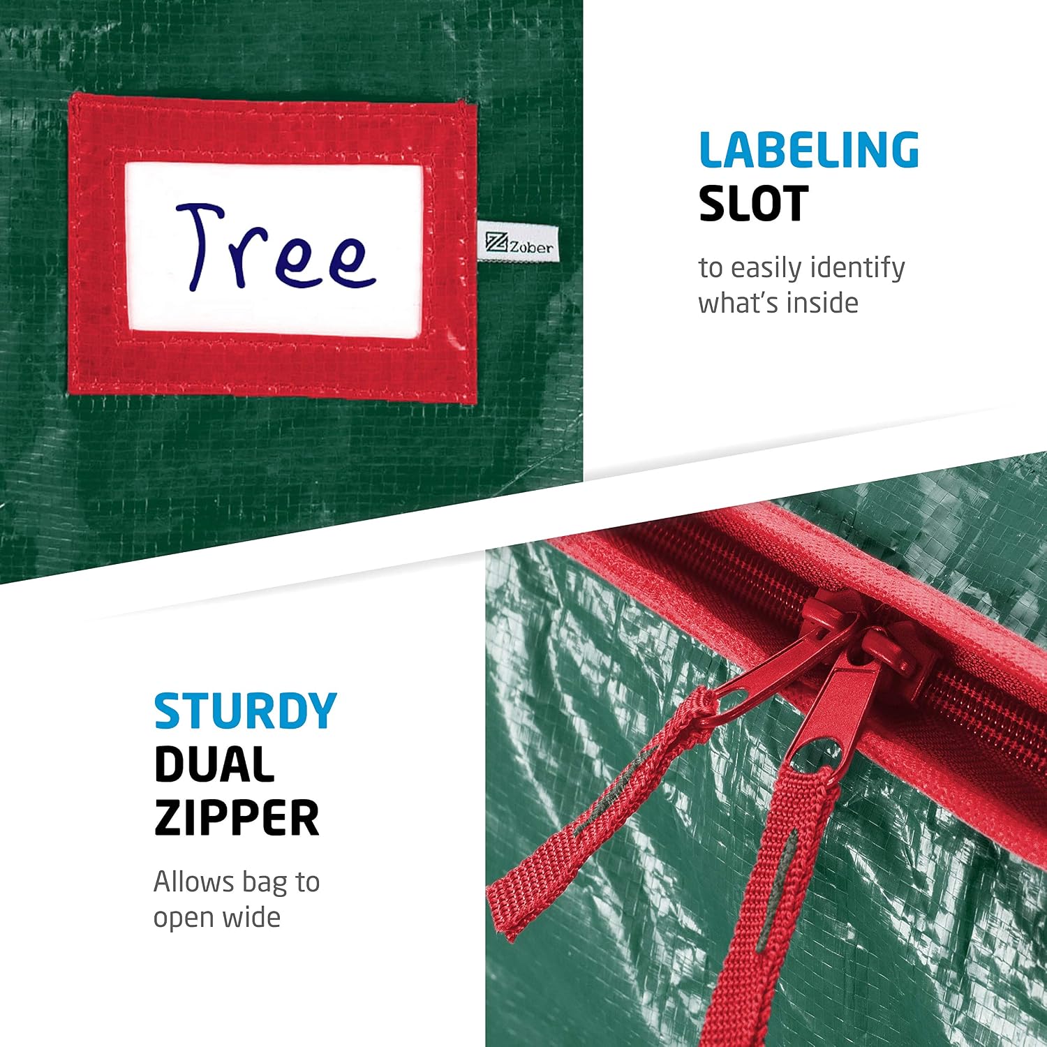 Artificial Christmas Tree Storage Bag - Fits Up to 9 Foot Holiday Xmas Disassembled Trees with Durable Reinforced Handles & Dual Zipper - Waterproof Material Protects from Dust, Moisture, & Insects