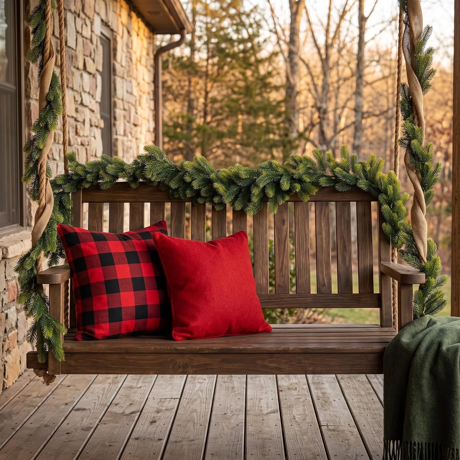 9FT Real Touch Artificial Norfolk Pine Garland for Christmas Décor