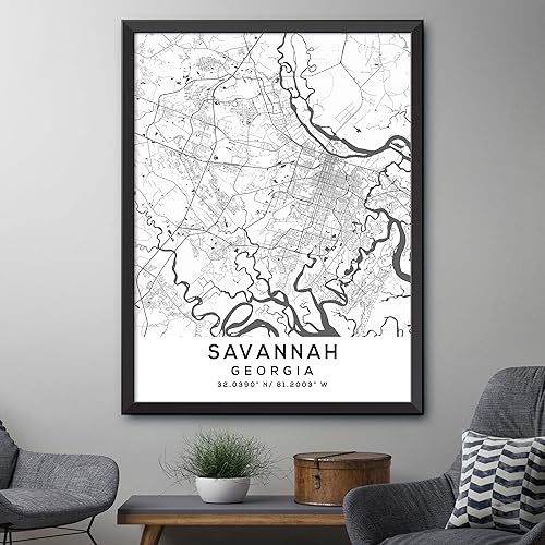 Miniatura 4 de Mapa de Savannah, Georgia, Light 2 (12x16)