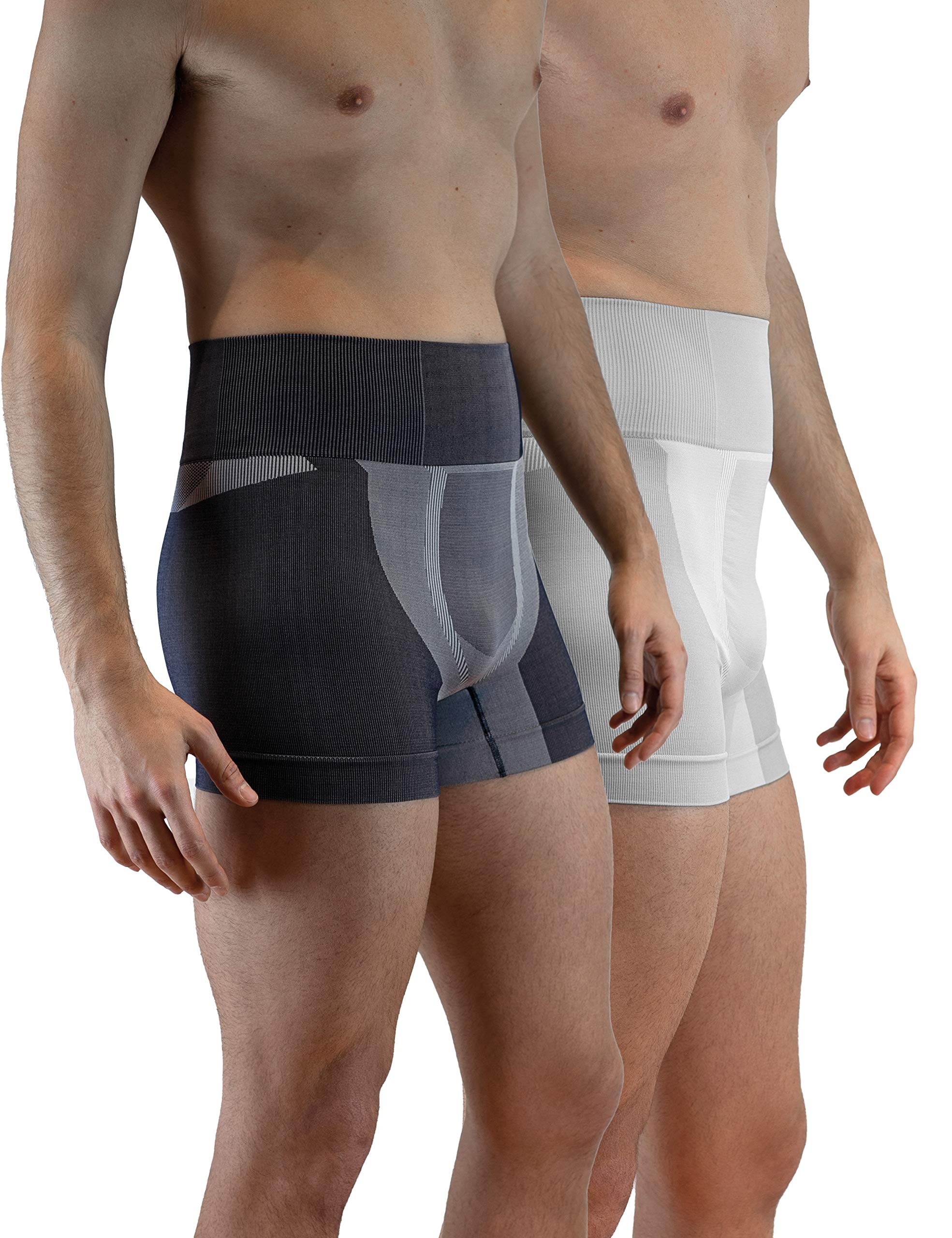 FarmaMed Ecodrytech Boxer Homme, Travail, Sport, Loisirs, Fitness, Seamless, Antibactérien, Anti-Odeur, 100% Fabriqué en Italie, Lot de 2