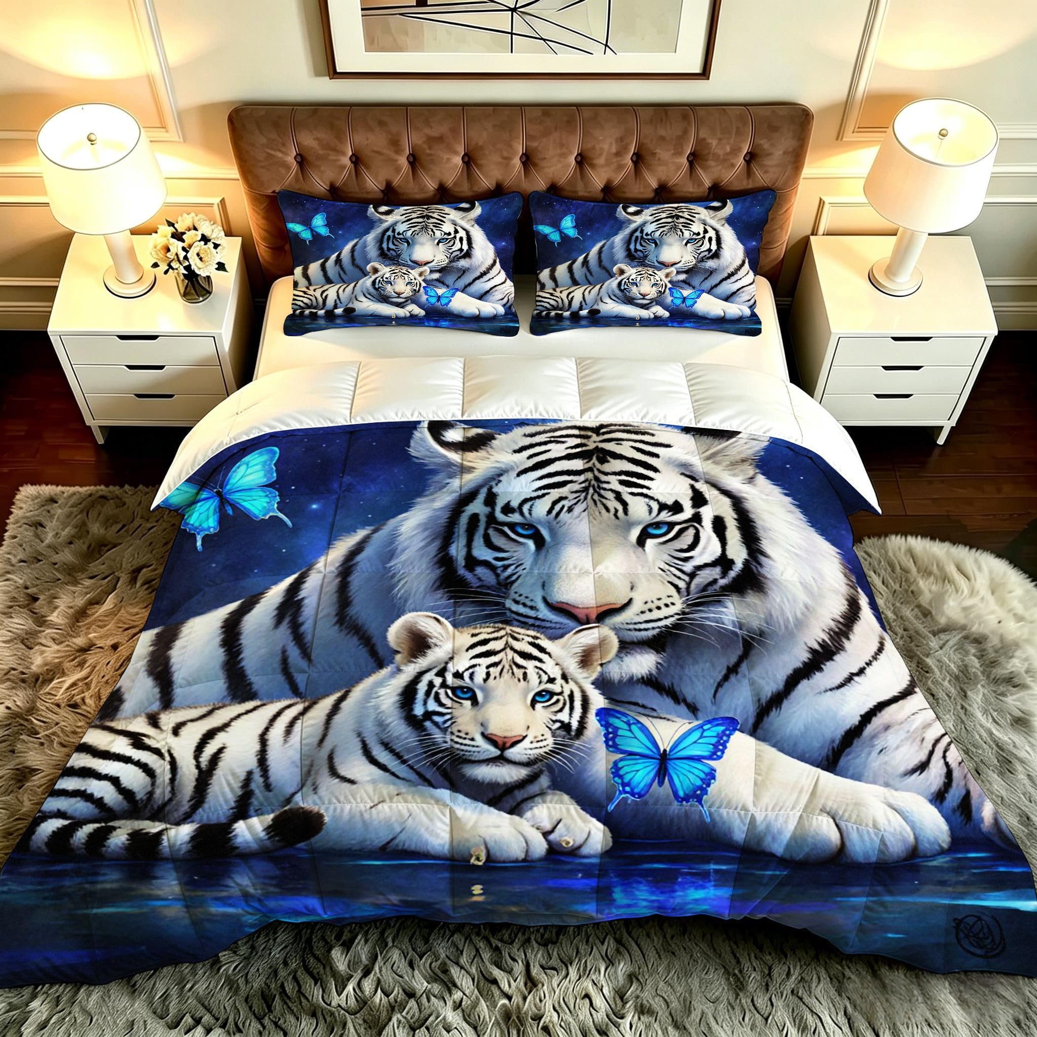 Couette sans Housse 200x200 cm, Tigre Bleu, DQ6922