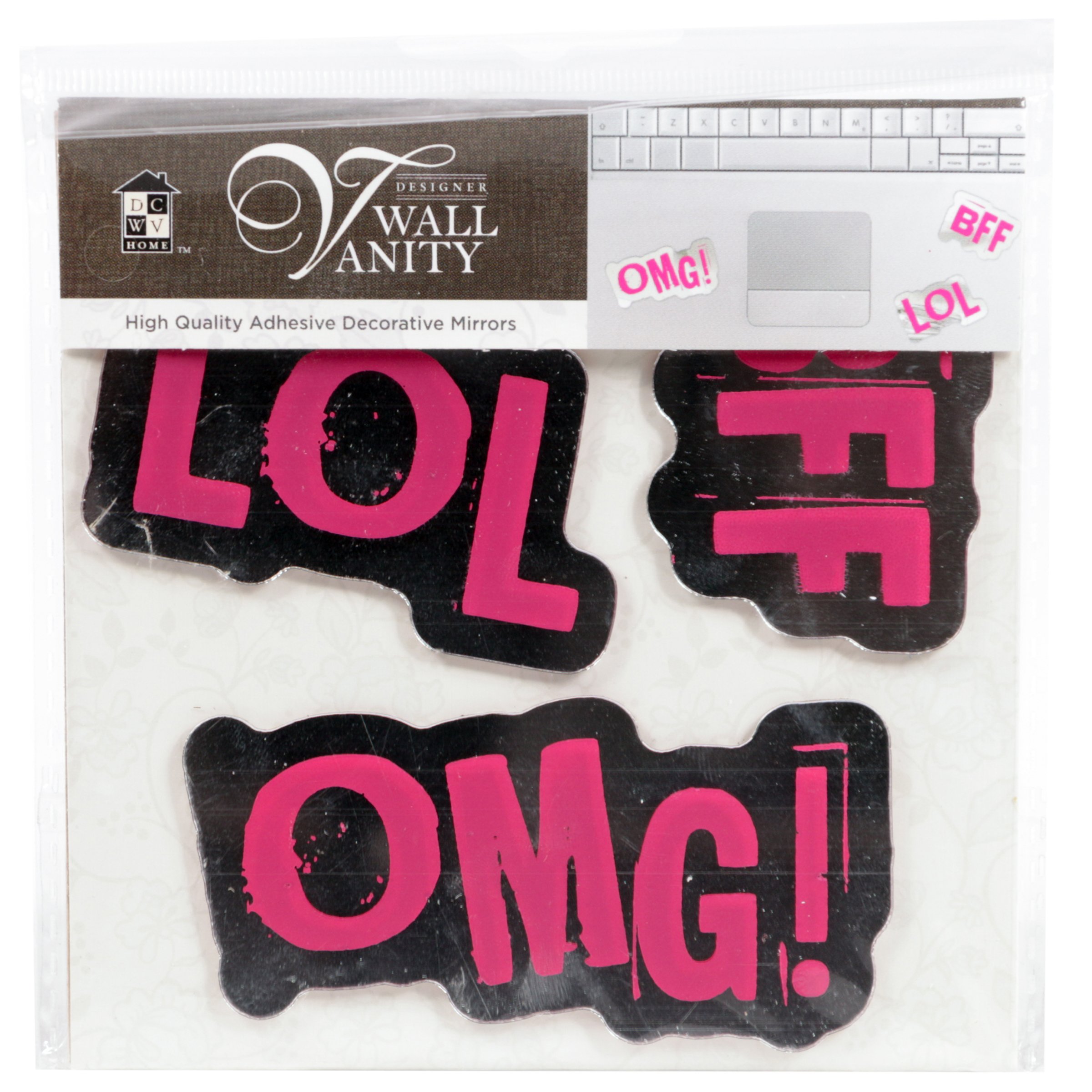 DCWVDie Cuts With A View 3-Piece Wall Vanity Mirrors, Lol Bff Omg