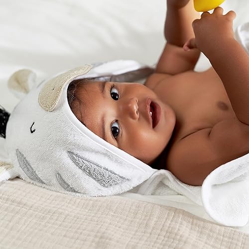 Miniatura 2 de Gerber Baby - Juego de toallas y toallas con capucha de personajes de animales de 4 piezas, cebra gris, talla única