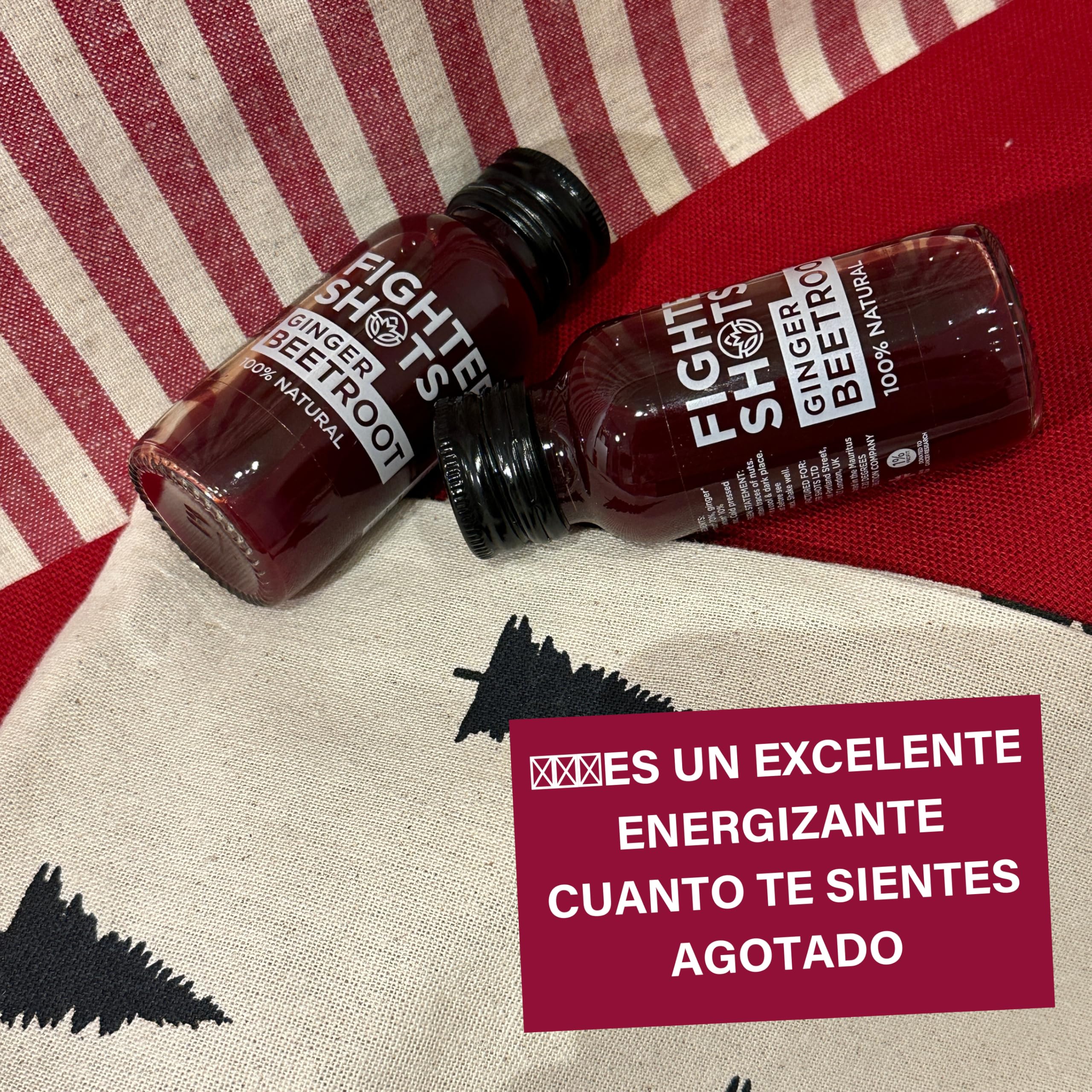 Fighter Shots de Jengibre + Remolacha (12x60ml) | Fortalece el Sistema Inmunológico | 100% Natural | Post entrenamiento | Sin Conservantes | Shots de Remolacha y Jengibre fresco e intenso