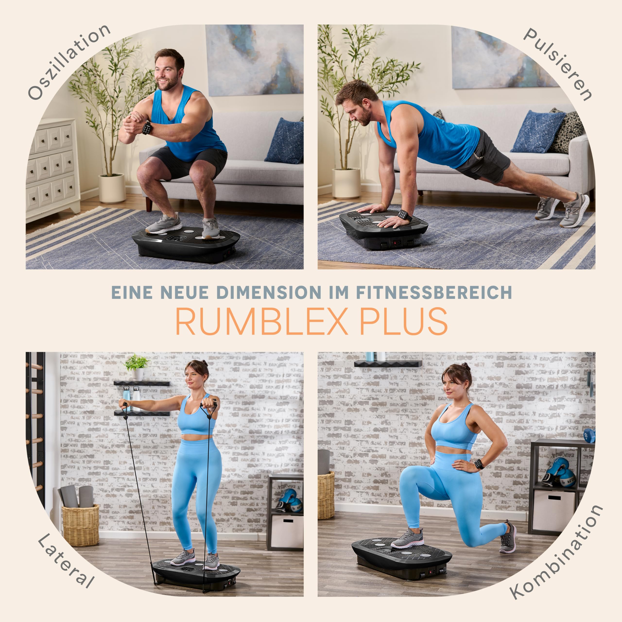 Lifepro Vibrationsplatte Vibrationsboard – 4D Rüttelplatte elektrisch mit Vibration Plate für effektives Ganzkörpertraining