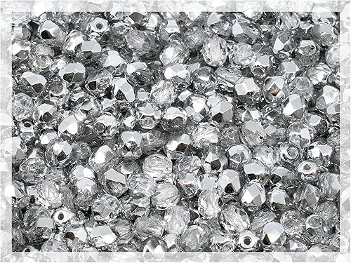 Miniatura 22 de Mezcla de 280 cuentas de cristal checo facetadas redondas de 0.9 oz (25 g) de 0.157 in, tonos dorados