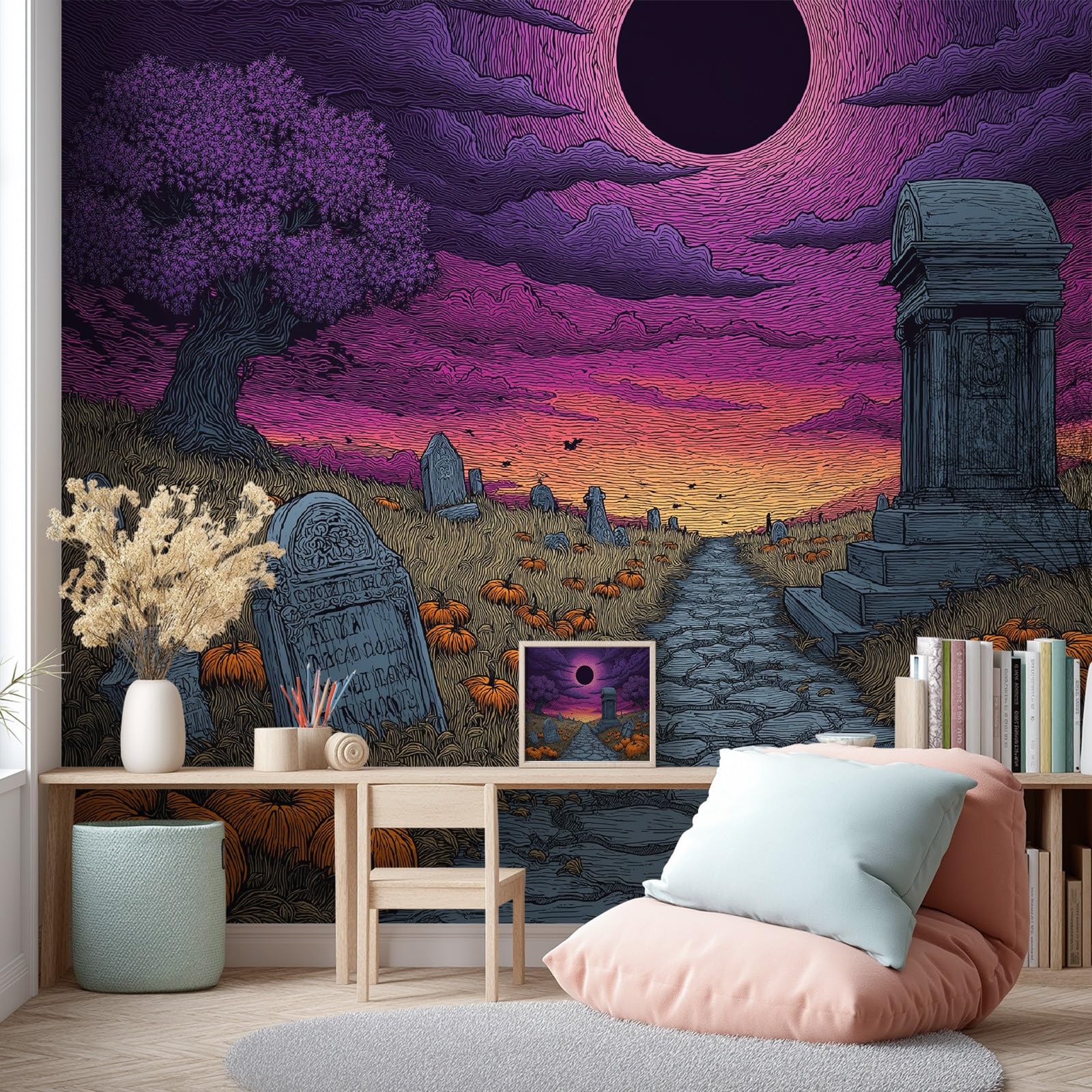 Papier Peint Panoramique Motif Halloween gothique, 300 x 210 cm