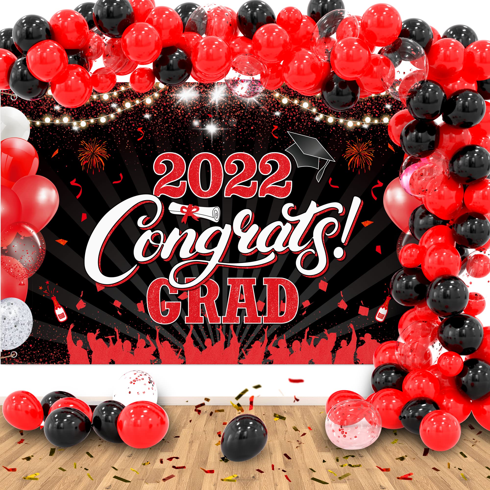Buy 2022 Red Graduation Decorations, Red and black Graduations